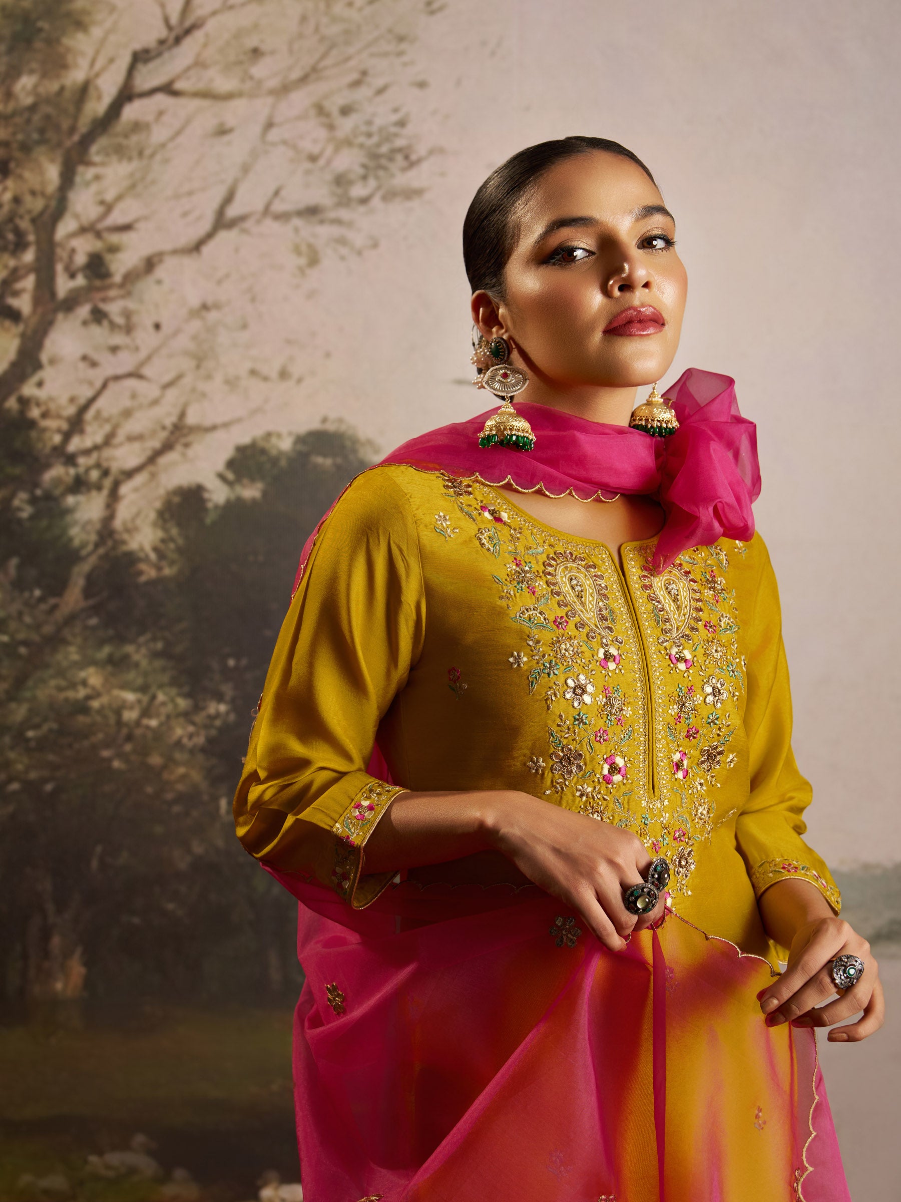 Emberly Silk Embroidery Kurta Set