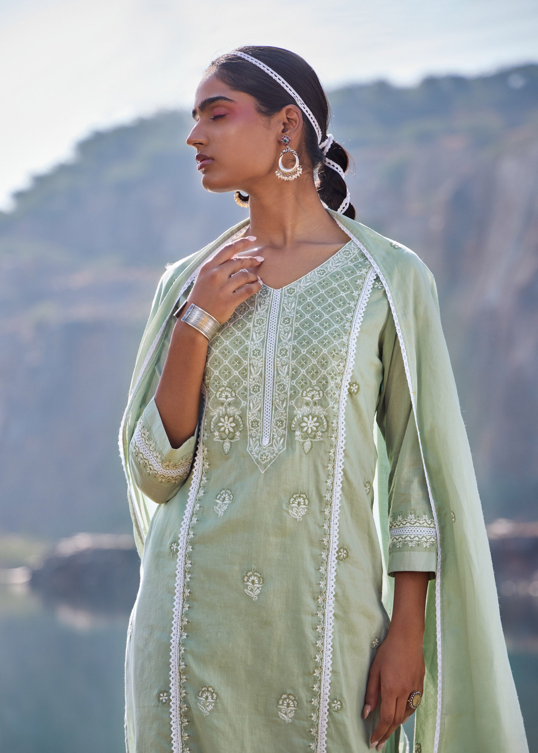Elira Cotton Chikankari Kurta Set