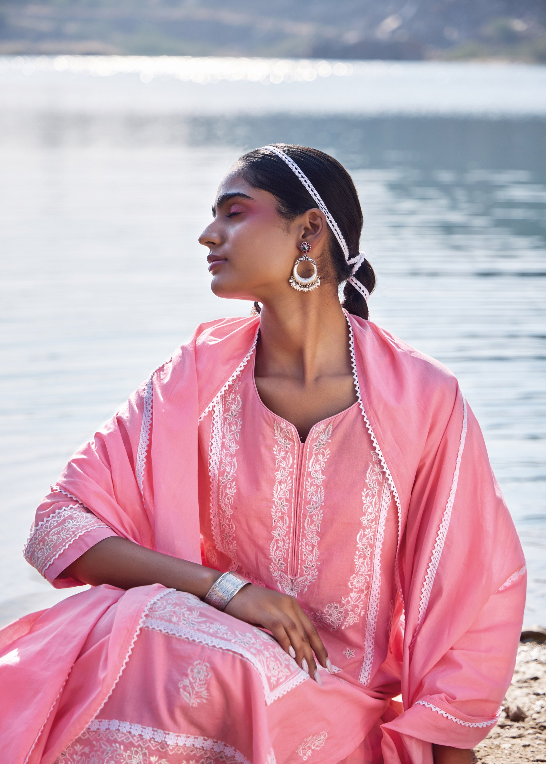 Vaila Luxe Chikankari Cotton Kurta Set