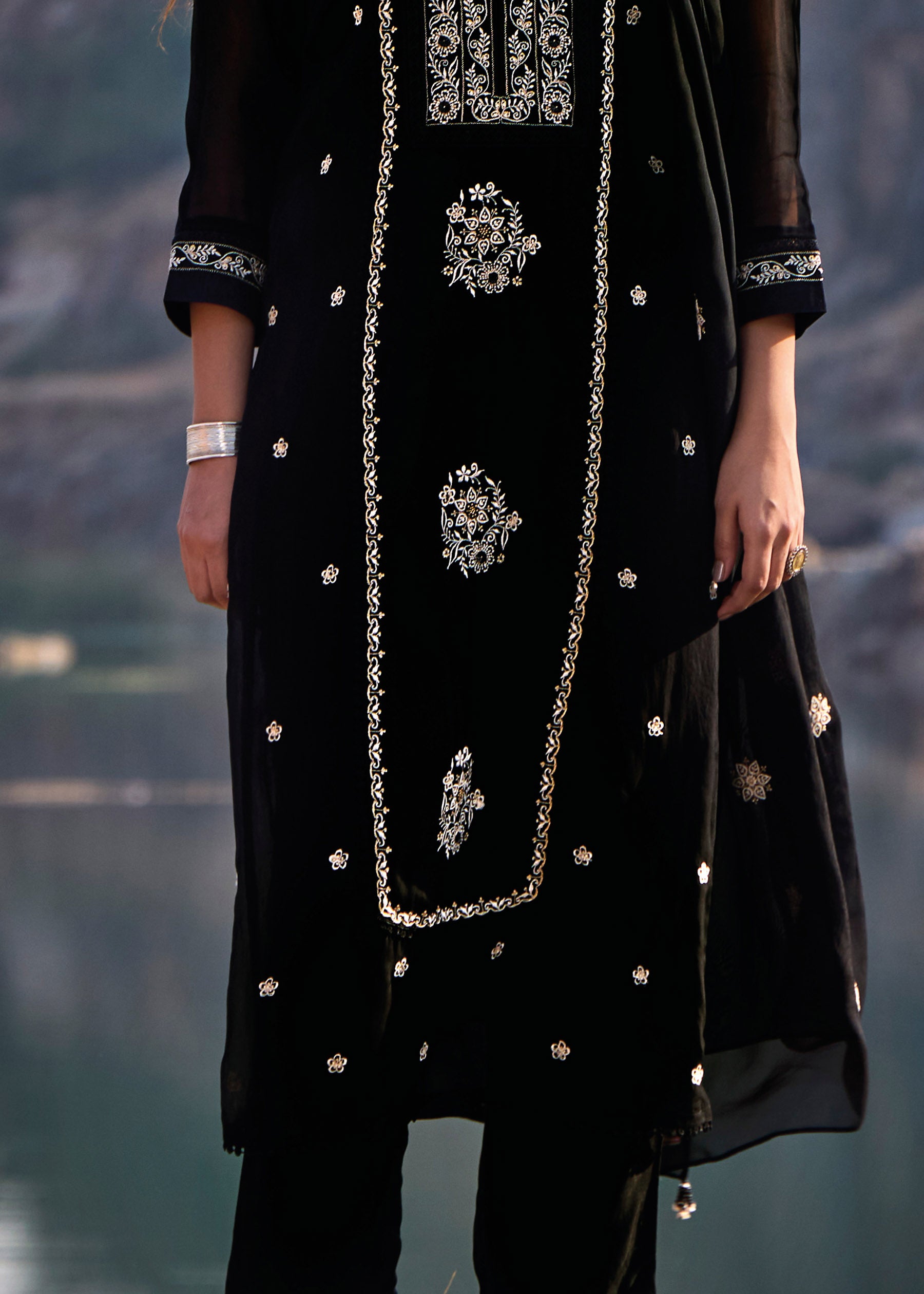 Elaria Embroidered Organza Kurta Set