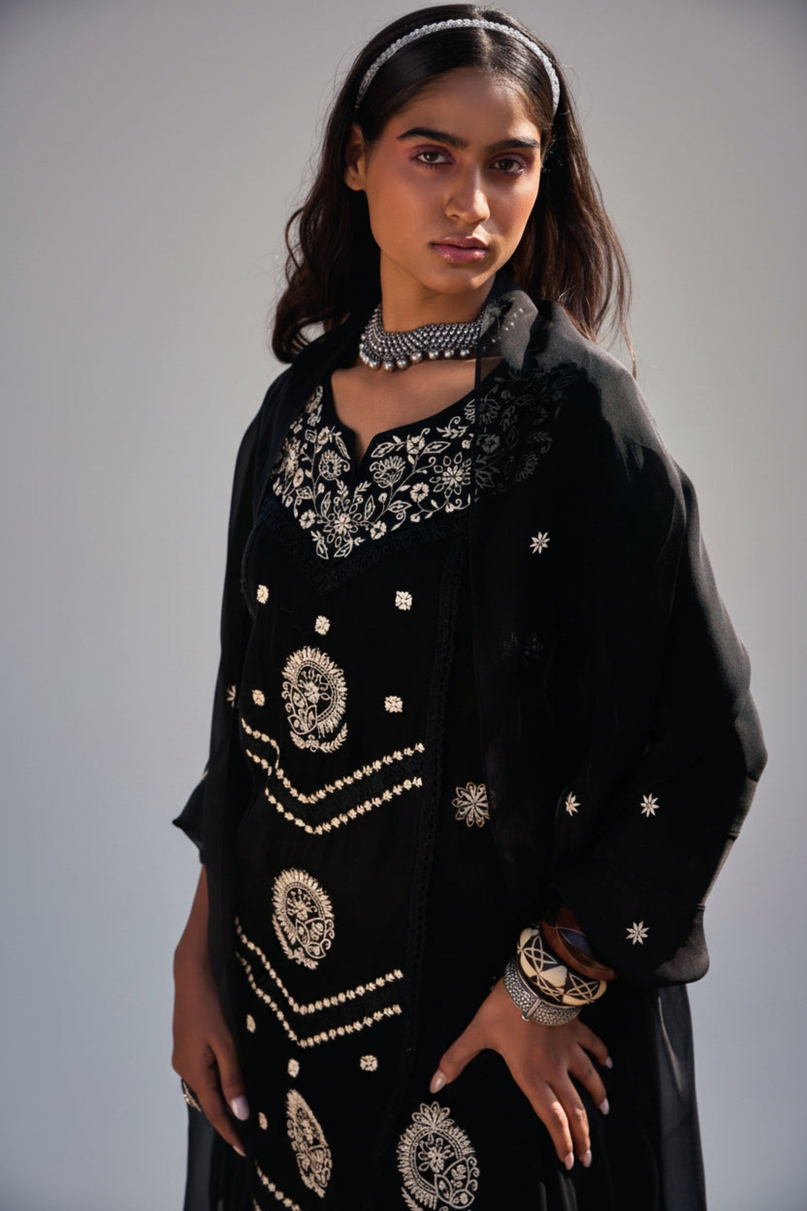 Delphine Embroidered Organza Kurta Set