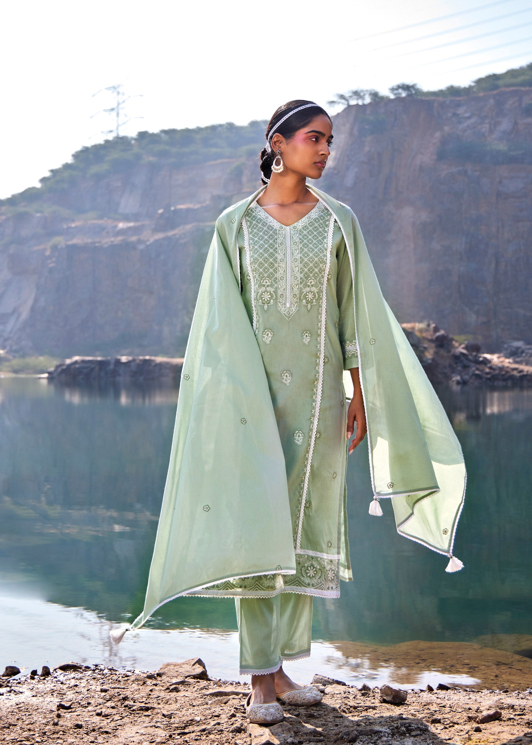 Elira Cotton Chikankari Kurta Set