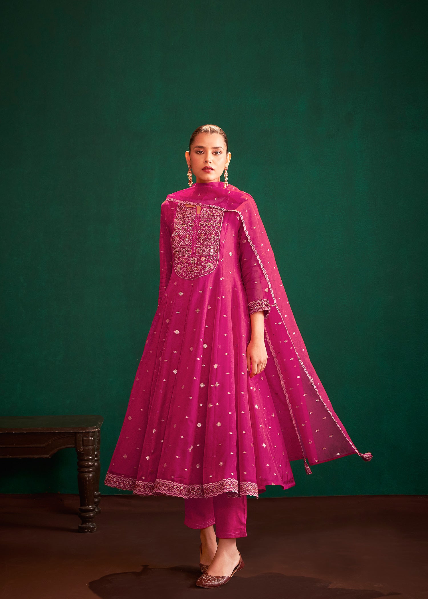 Rani Essence Jacquard Anarkali Set