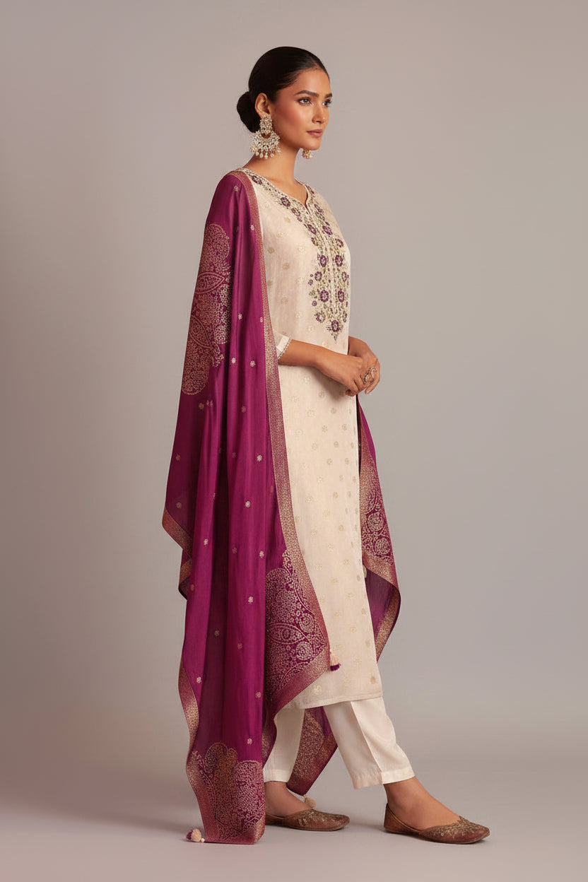 Tissue Organza Kurta Set