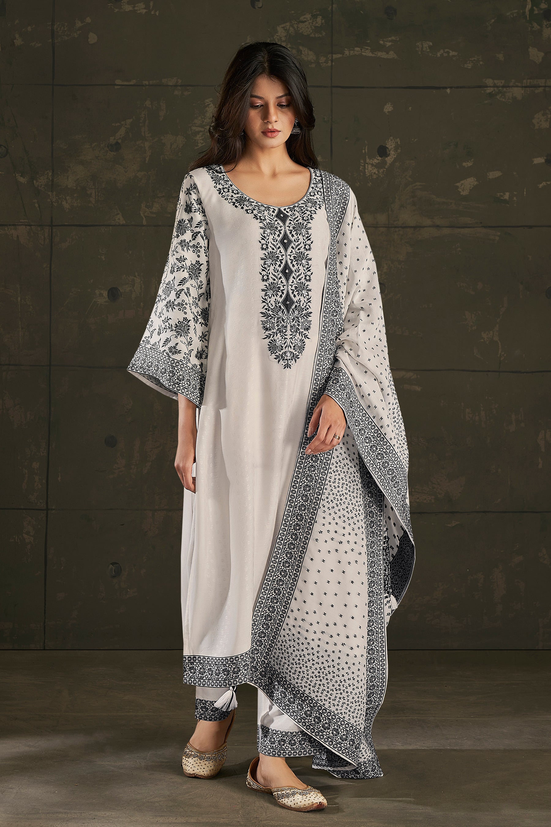 Beige Noir Silk Kurta Set