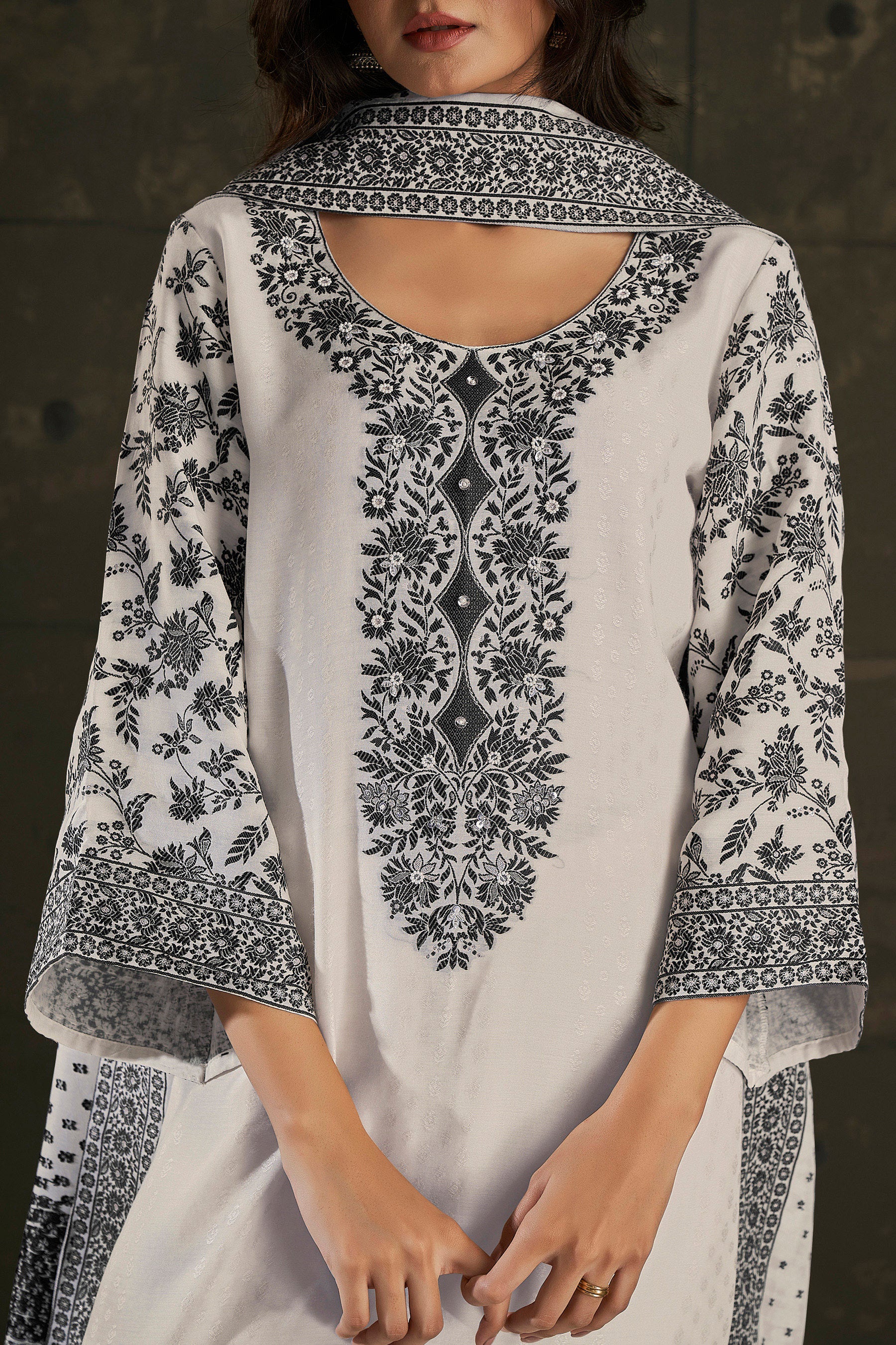 Beige Noir Silk Kurta Set