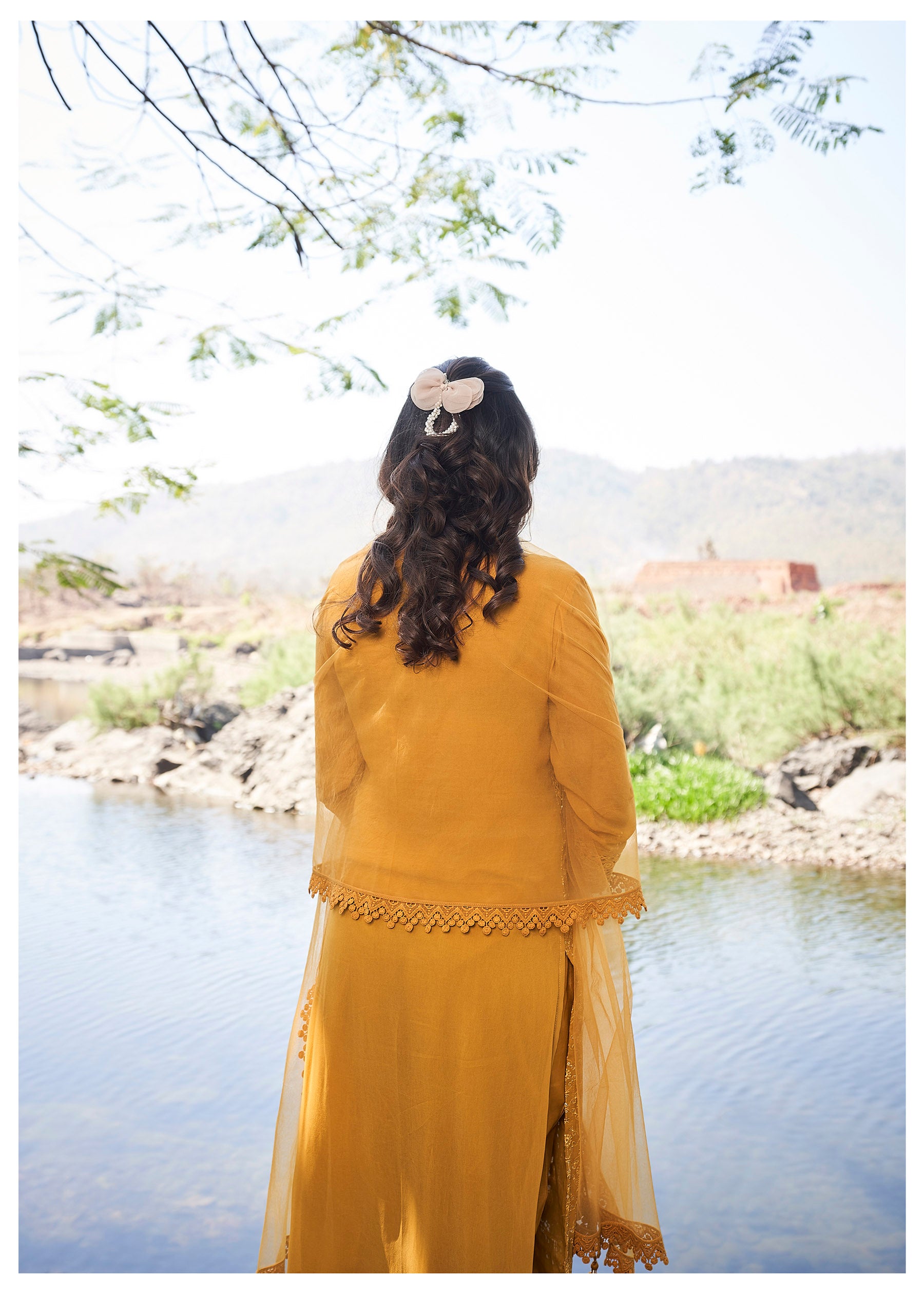 Organza Touch Mustard Georgette Set