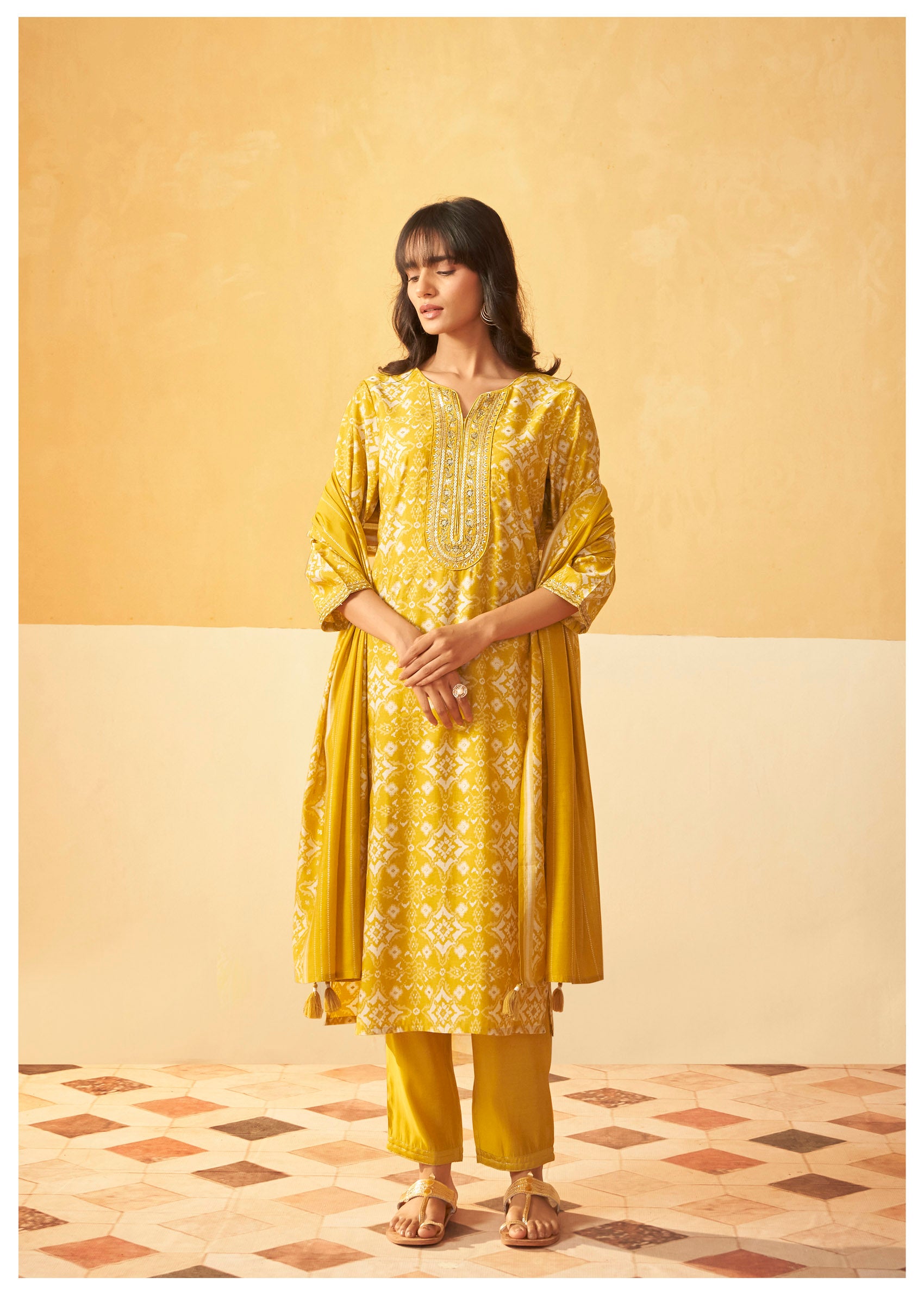 Kanaka Chanderi Silk Kurta Set