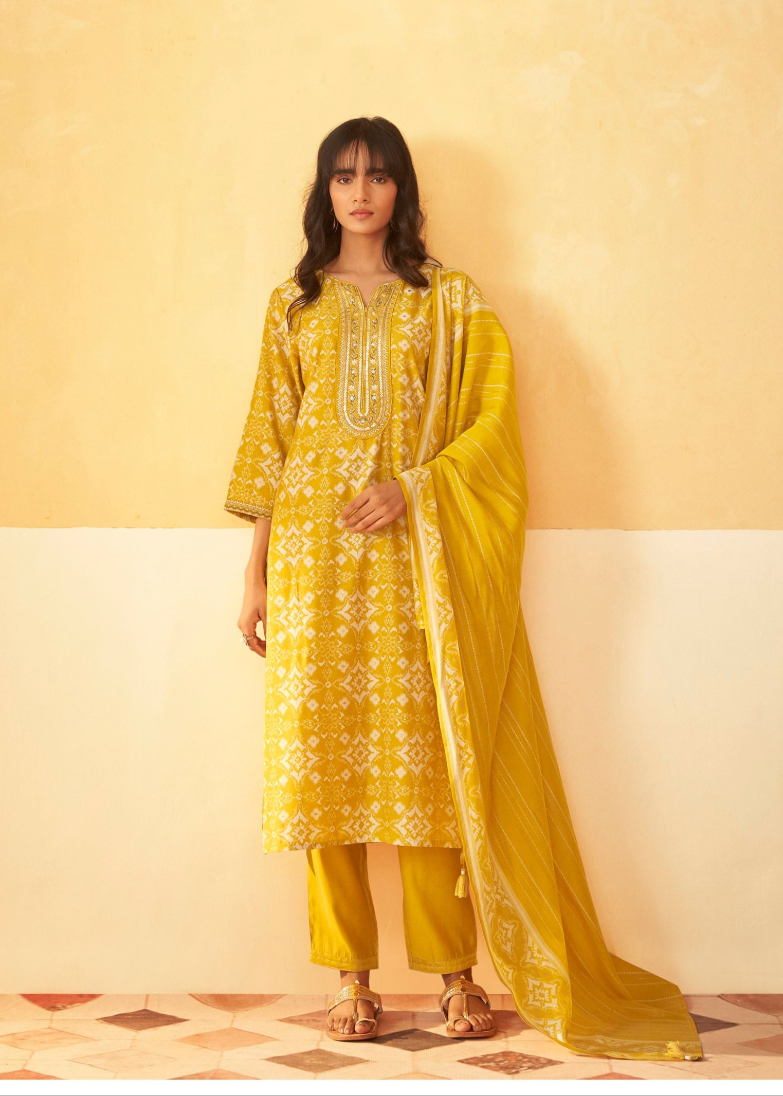 Kanaka Chanderi Silk Kurta Set