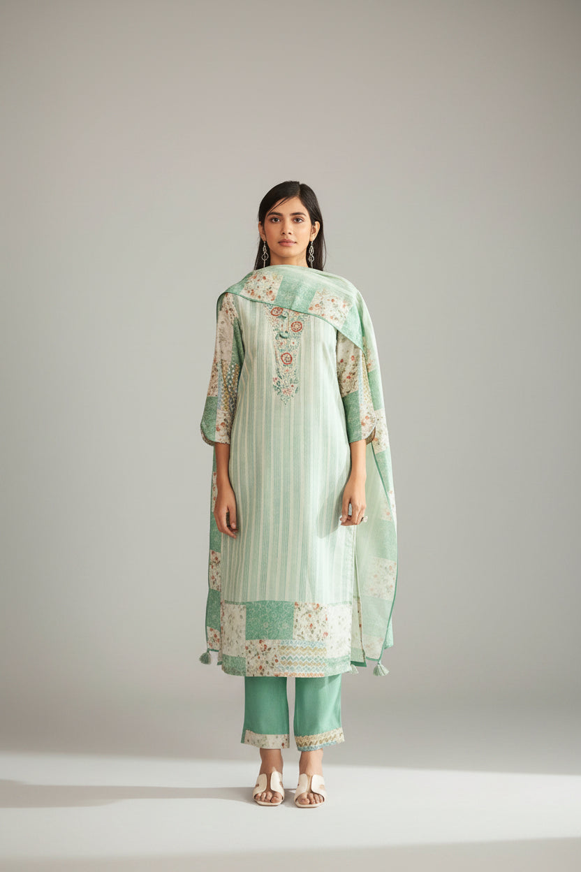 Urban Digital Elegance Kurta Set