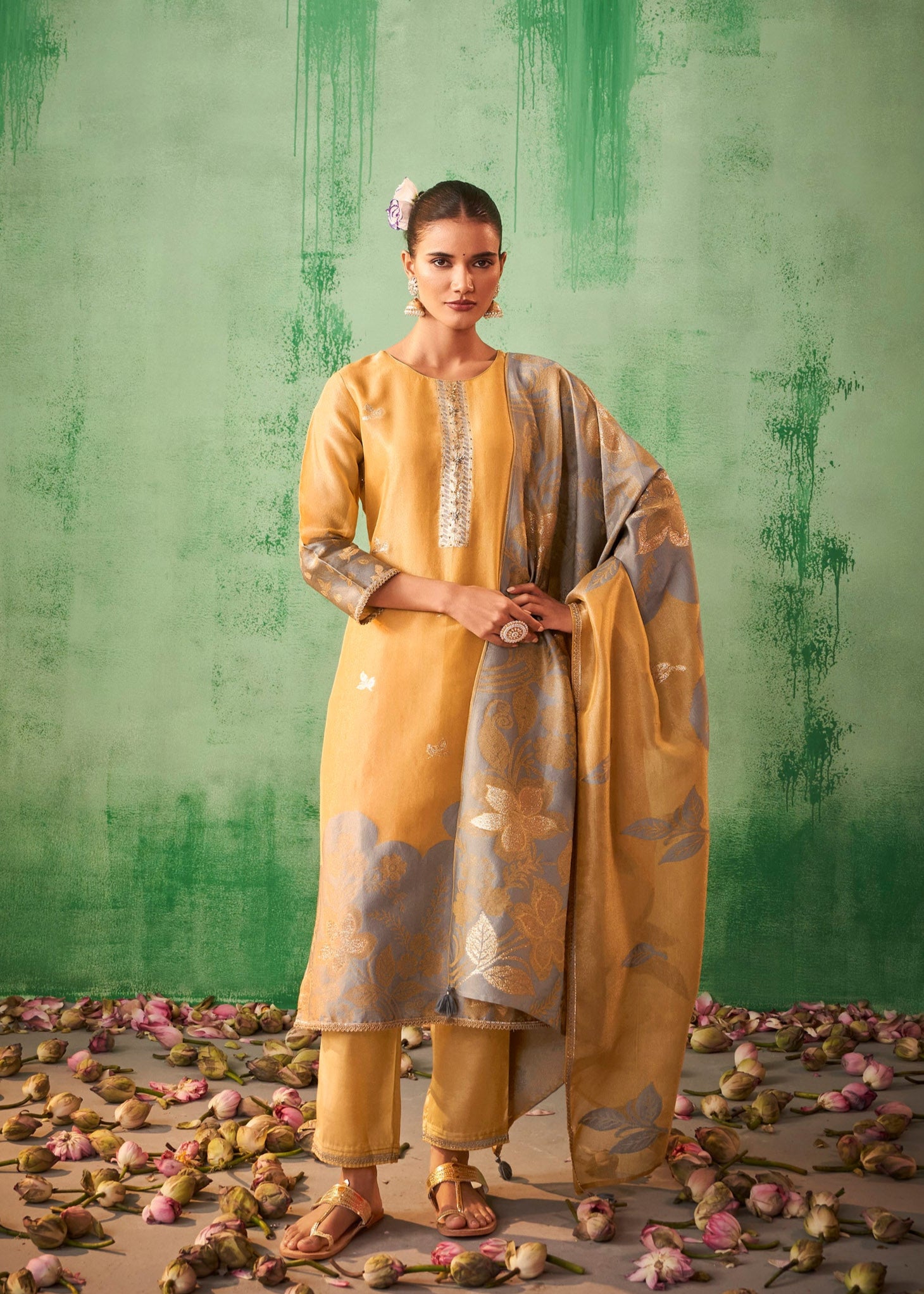 Sunlit Grace Tissue Jacquard Suit