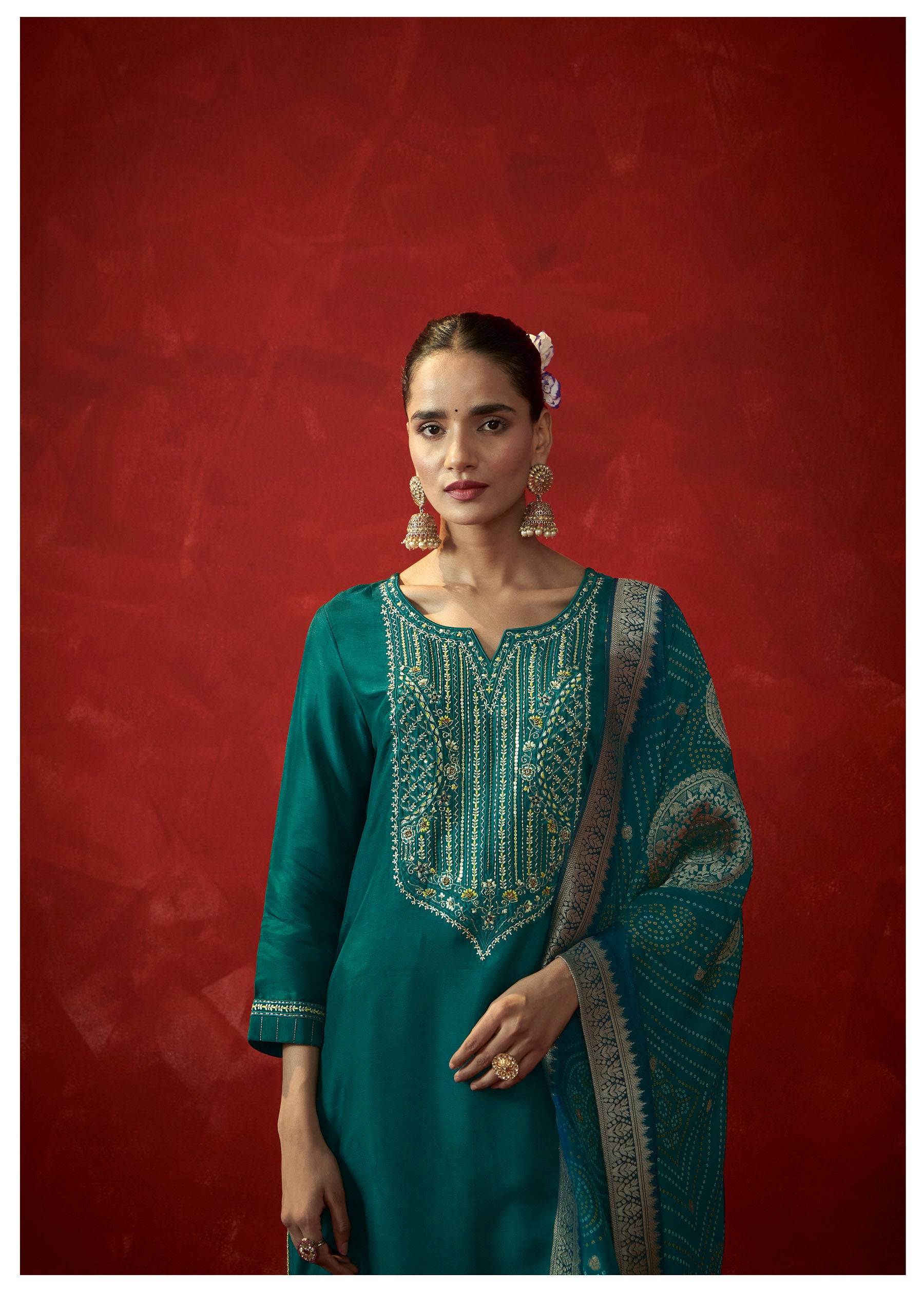 Majestic Dola Embroidery Kurta Set