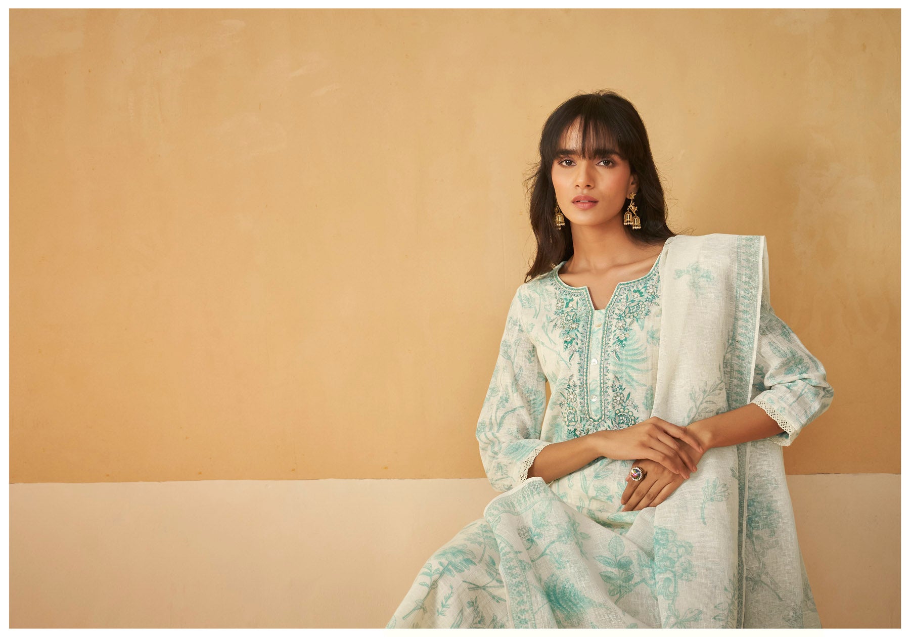 Classic Cotton Linen Kurti Set