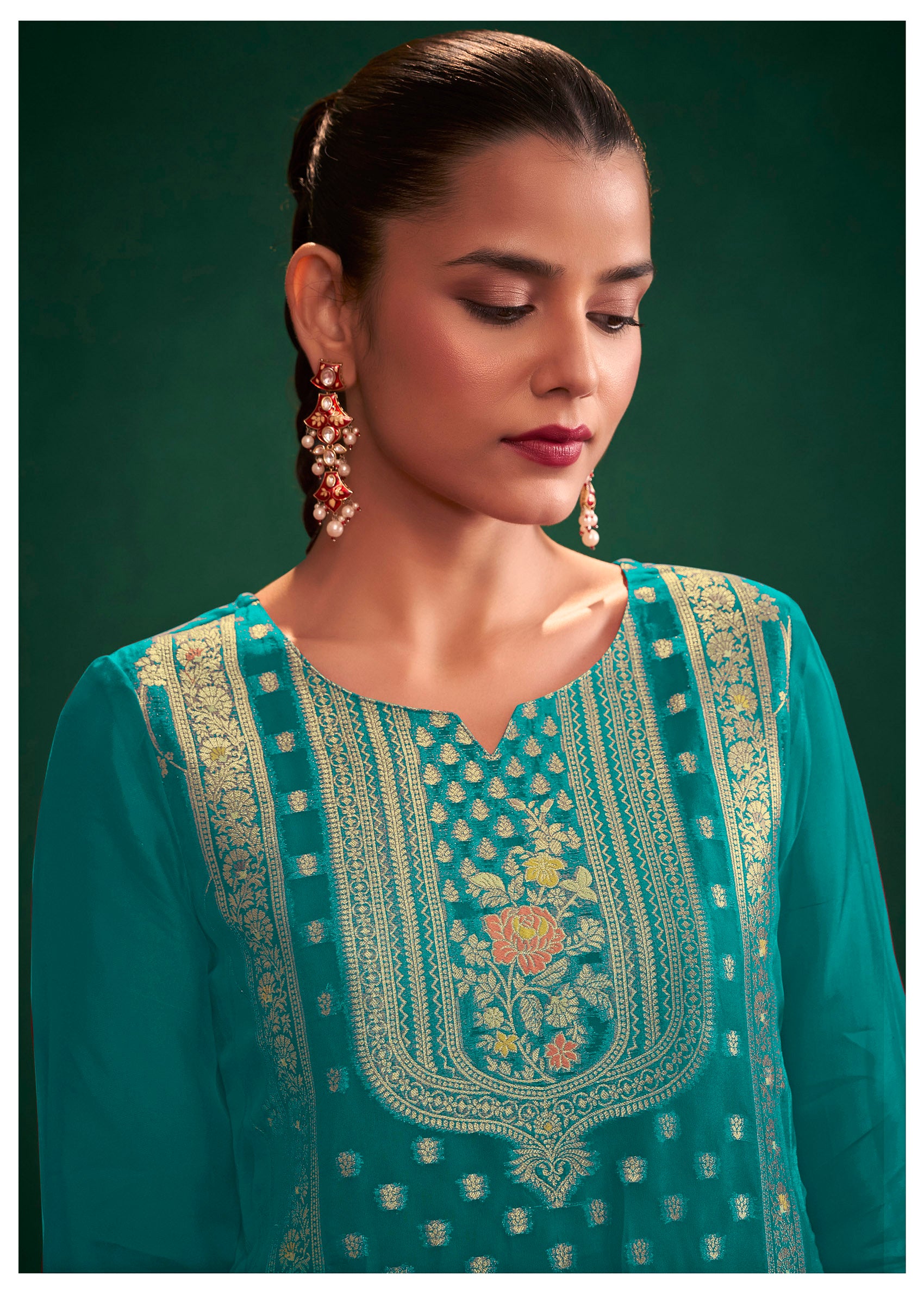 Rama Charm Organza Jacquard Set
