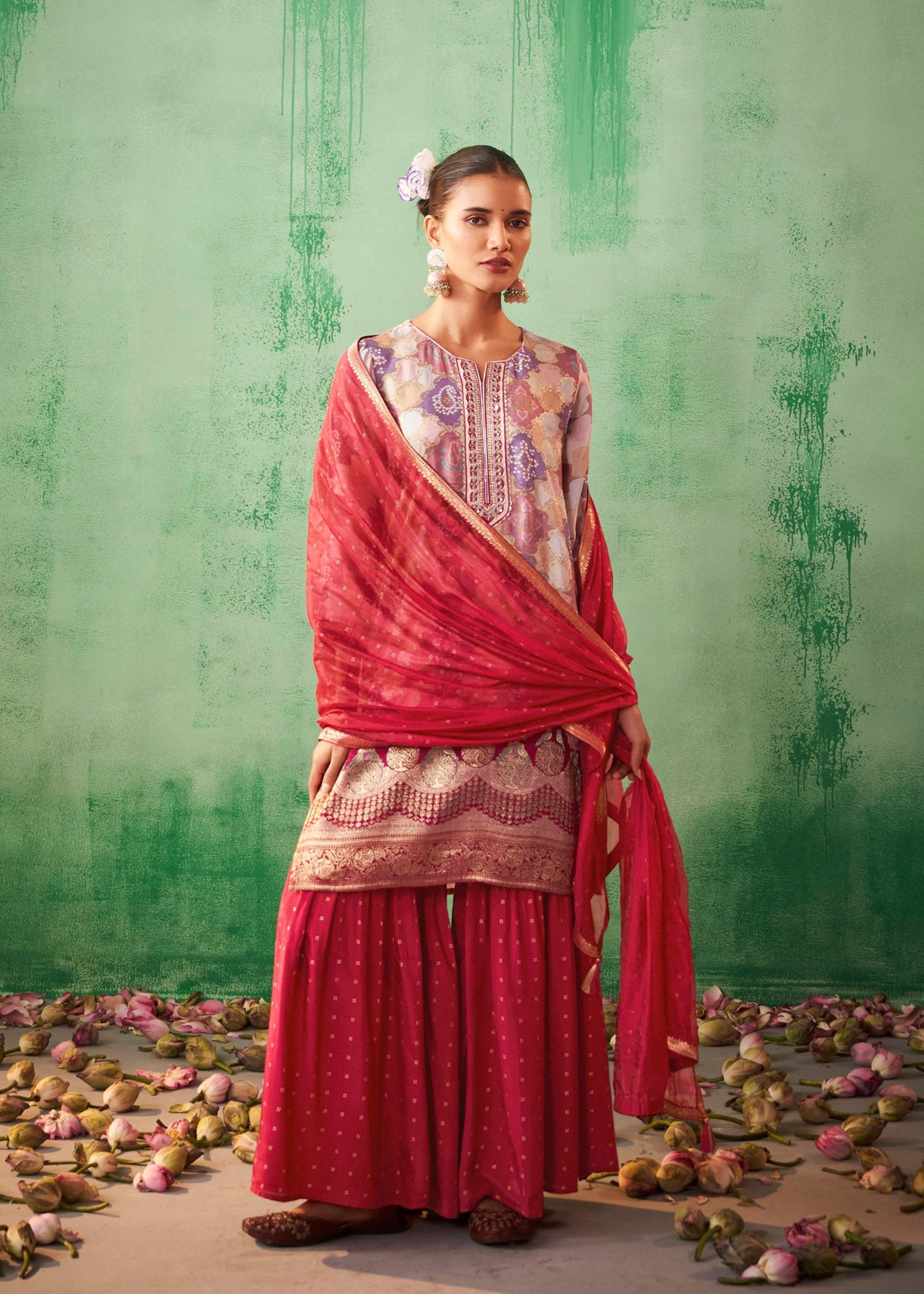Embroidered Jacquard Set
