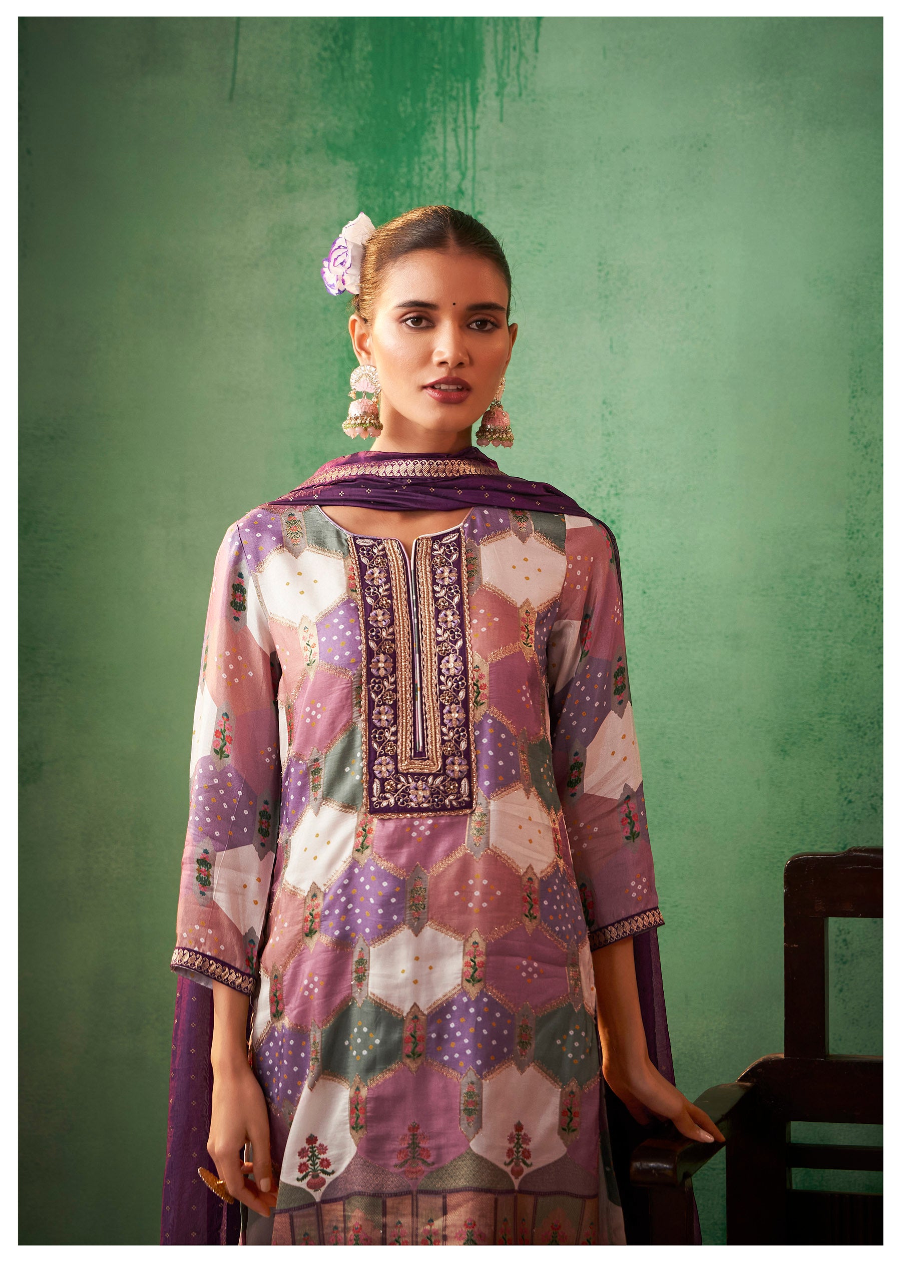 Vasanti Jacquard Sharara Set
