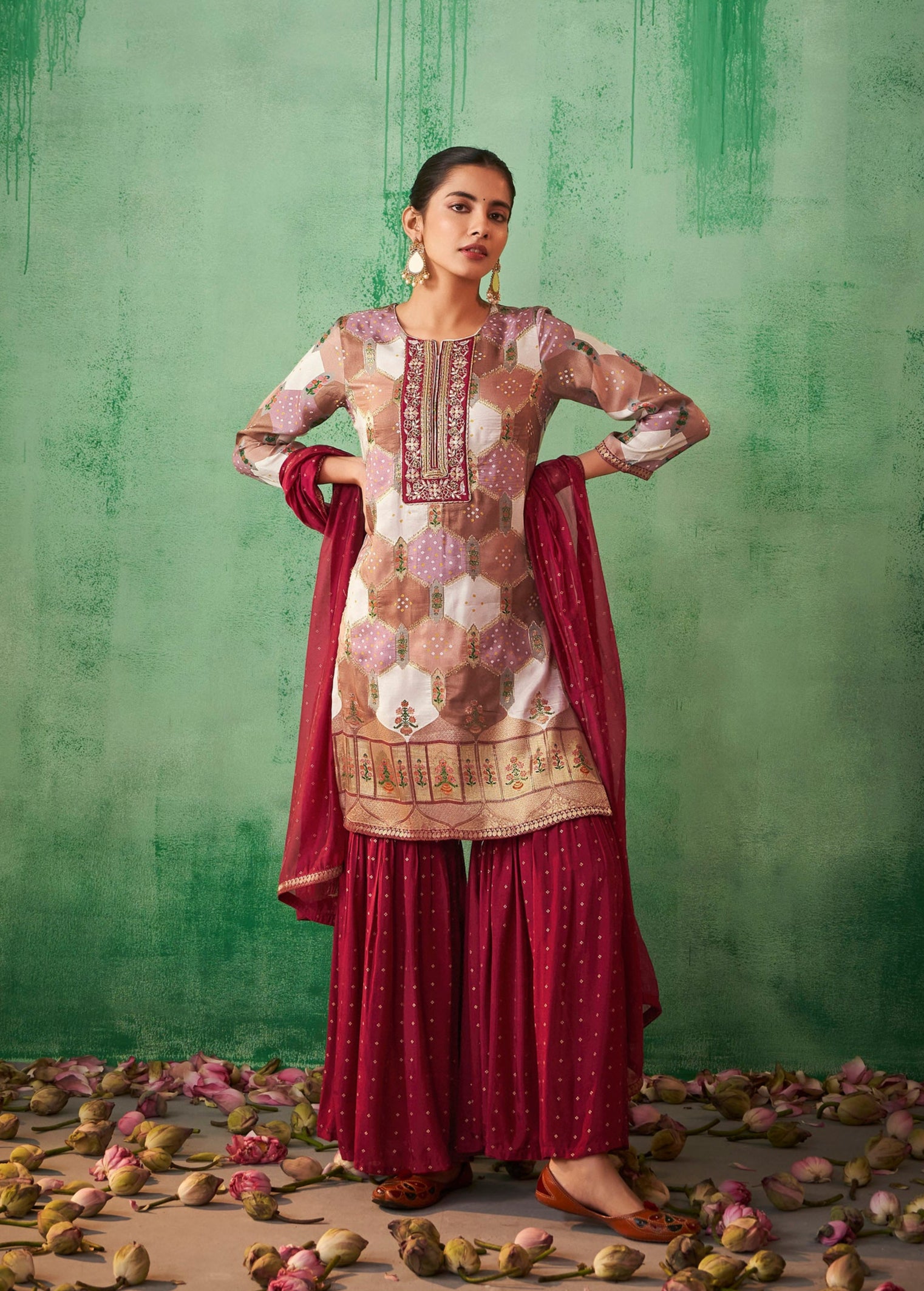 Kanika Jacquard Sharara