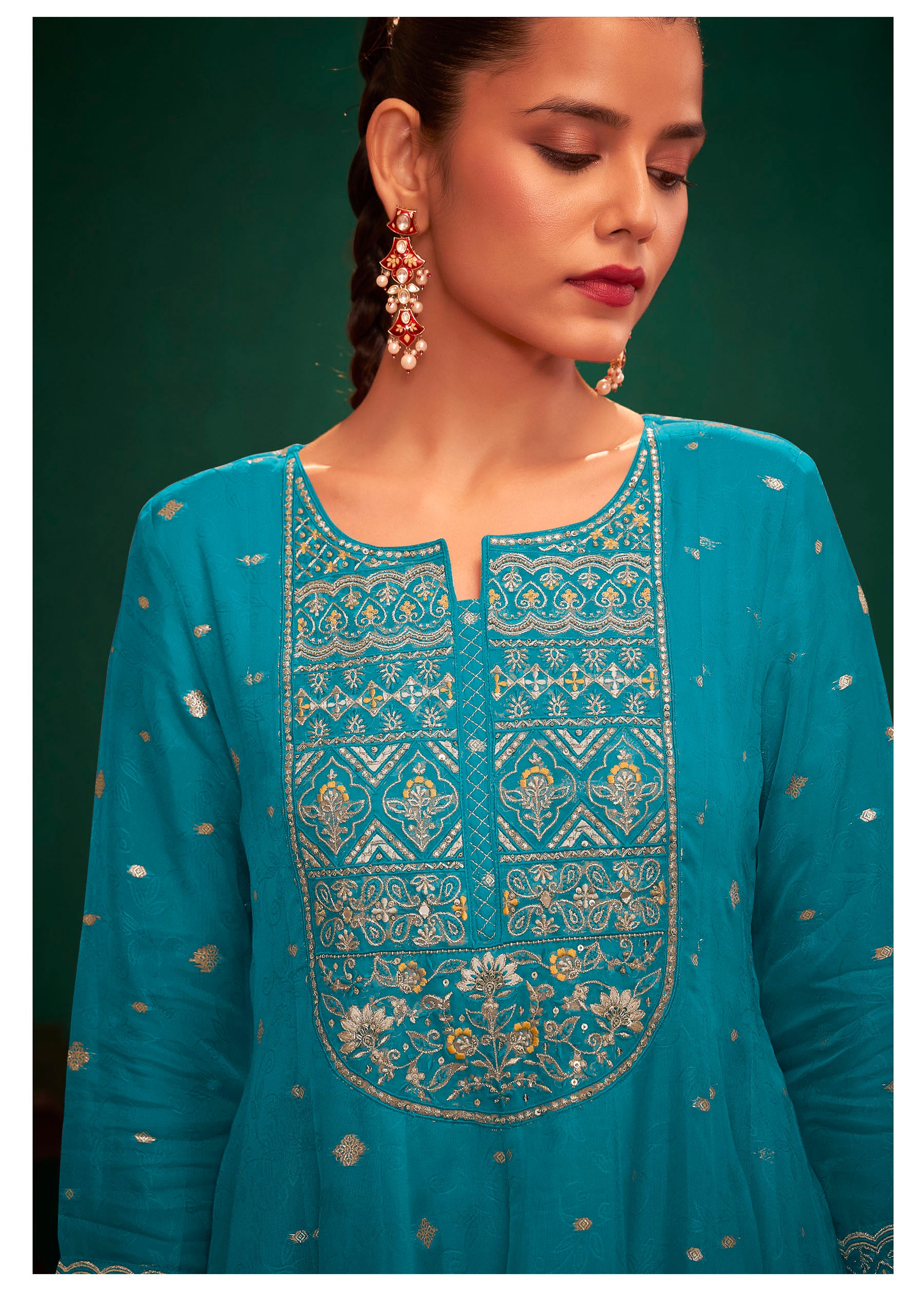 Oceyra Rama Organza Jacquard Kurta Set