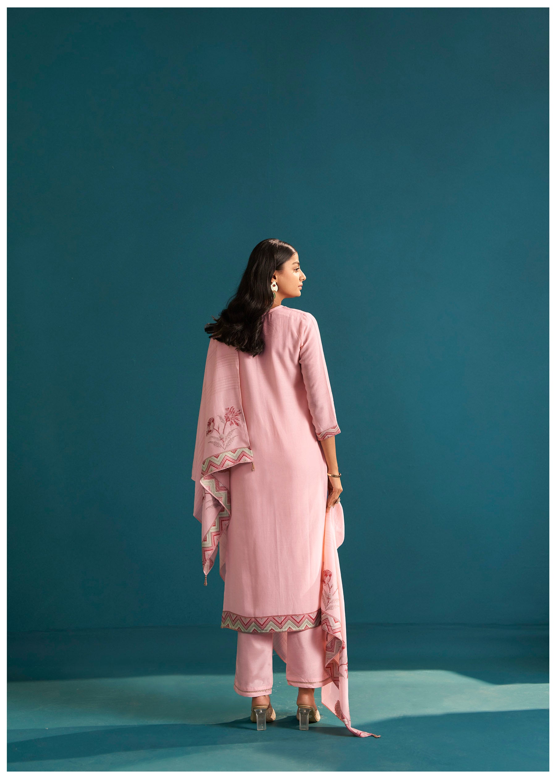 Rosé Linen Silk Kurta Set