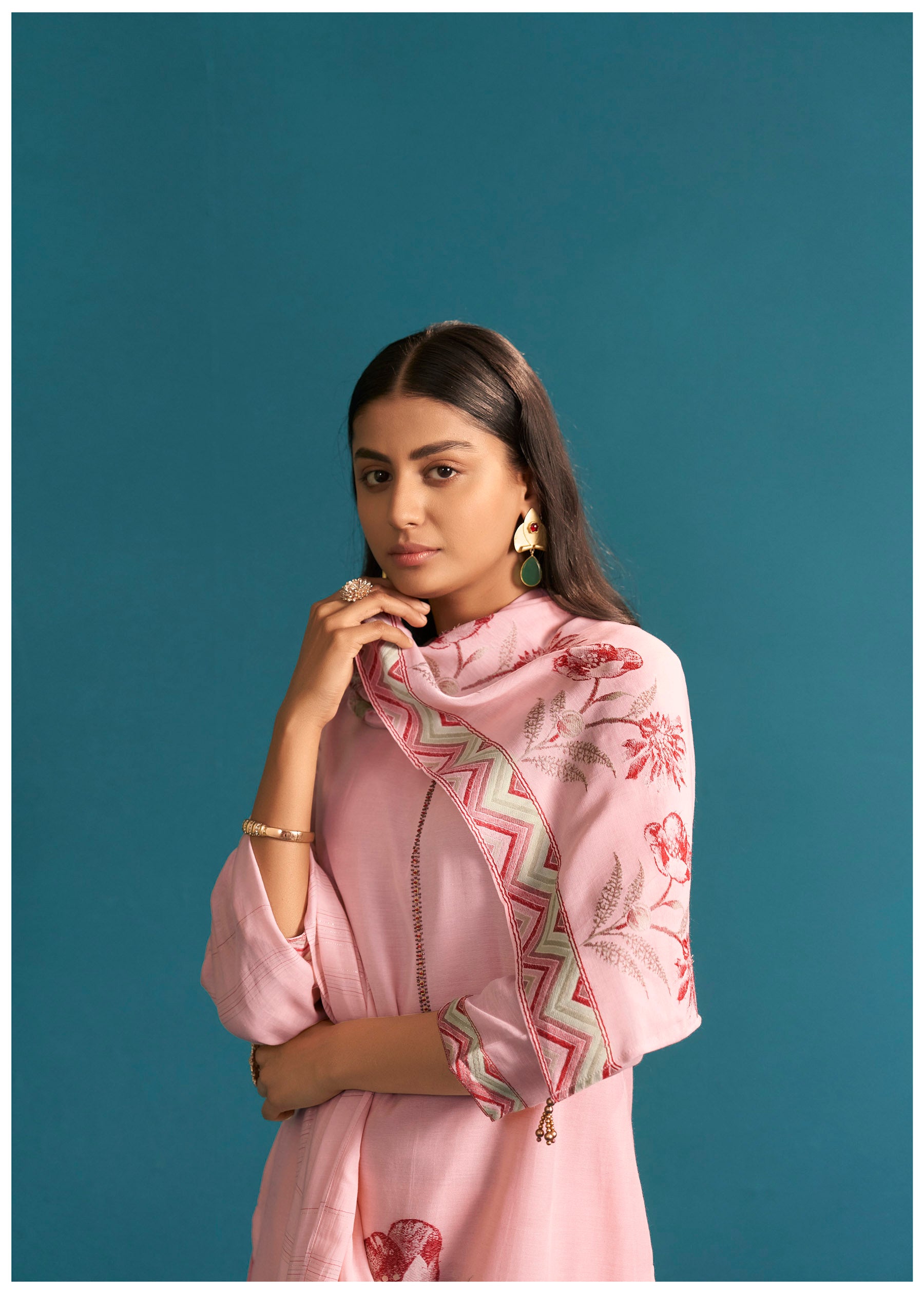 Rosé Linen Silk Kurta Set