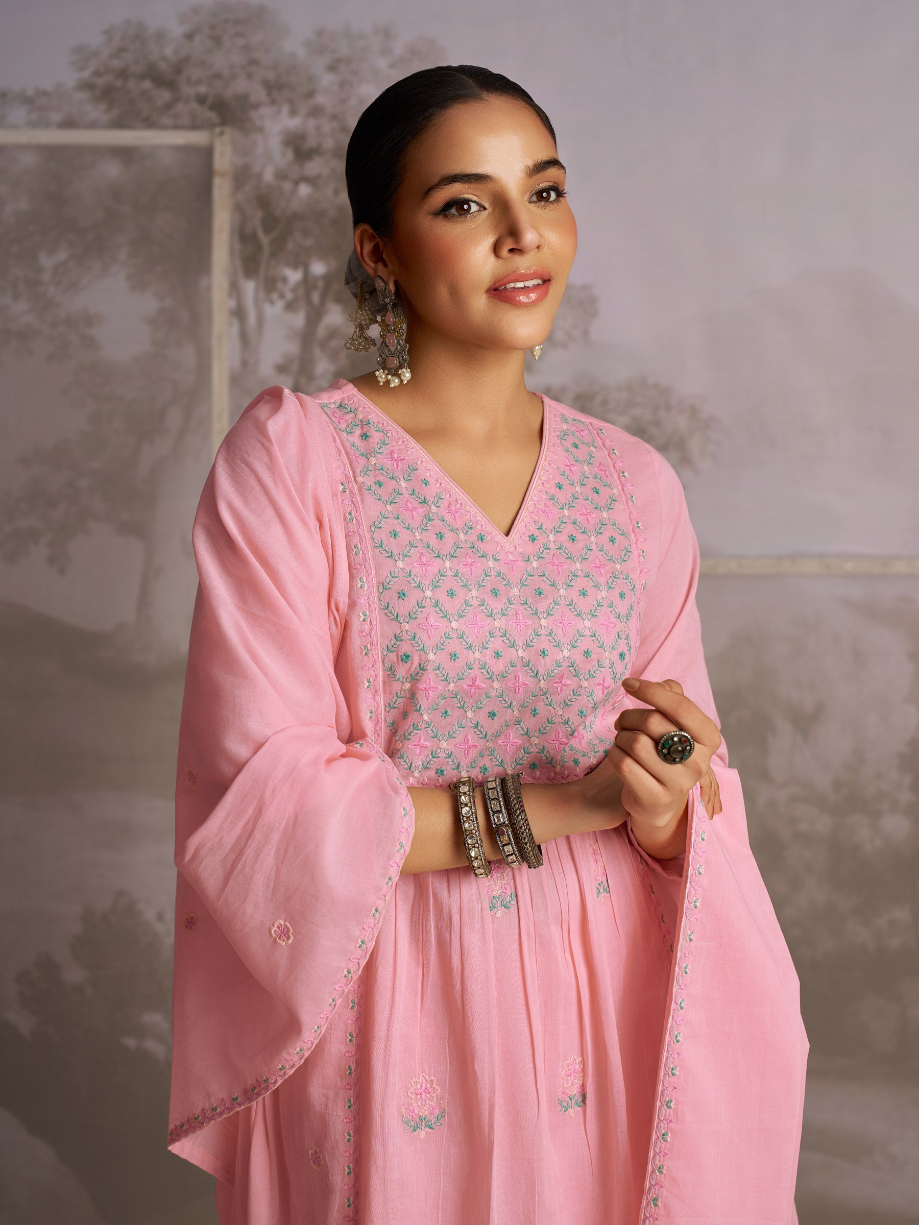Amber Glow Cotton Kurta Set