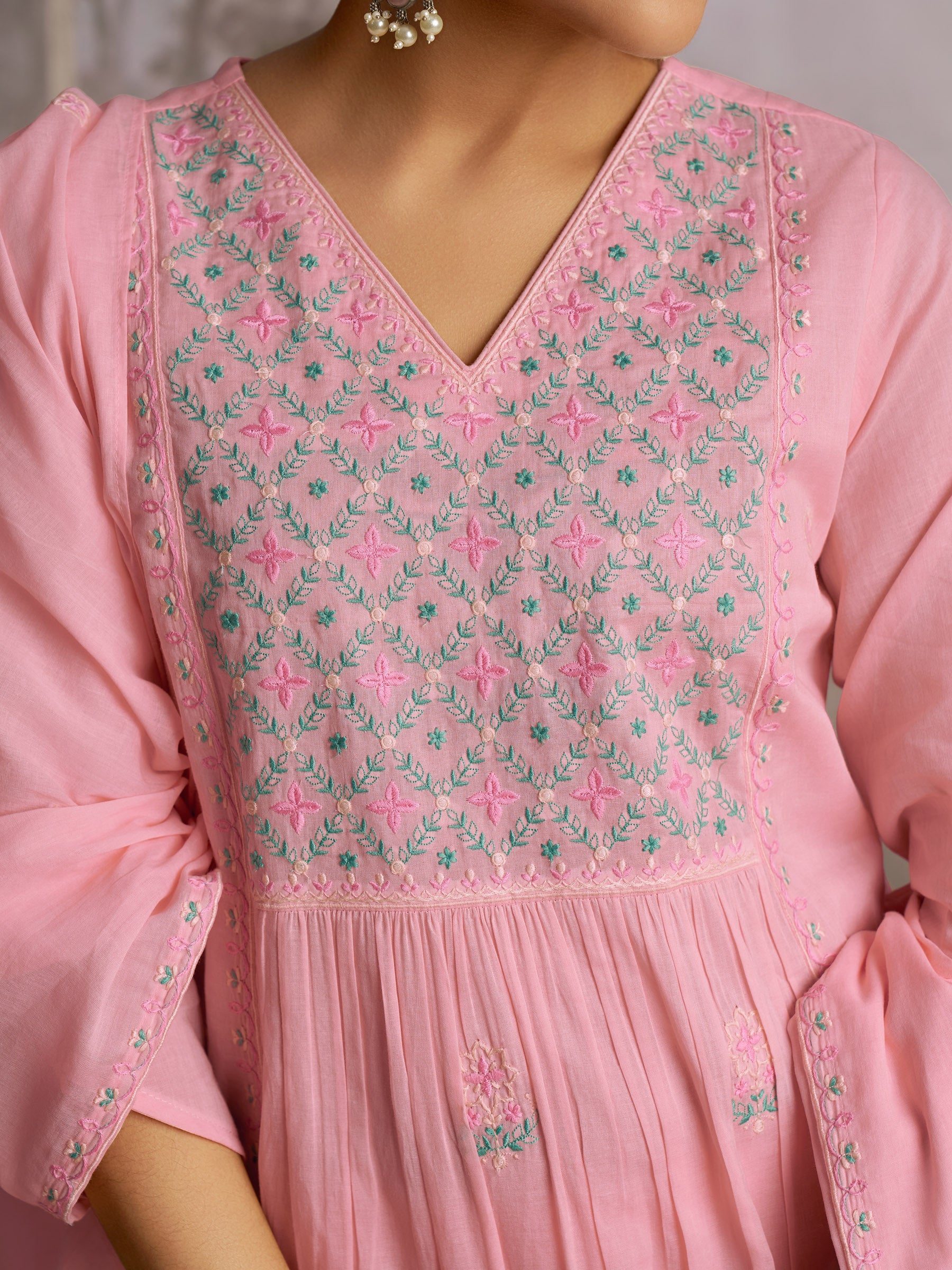 Amber Glow Cotton Kurta Set