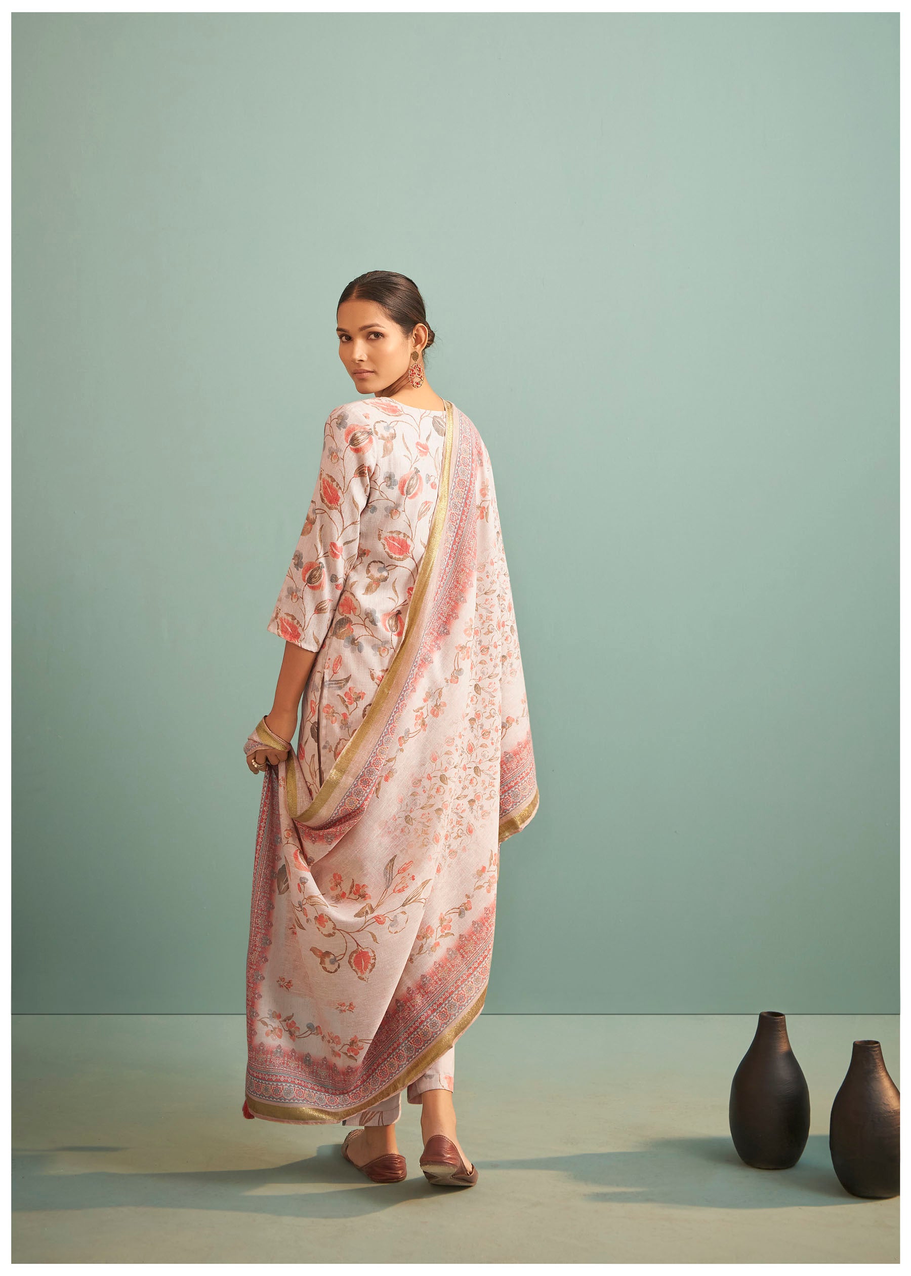 Whisperlyn Cream Linen Kurta Set