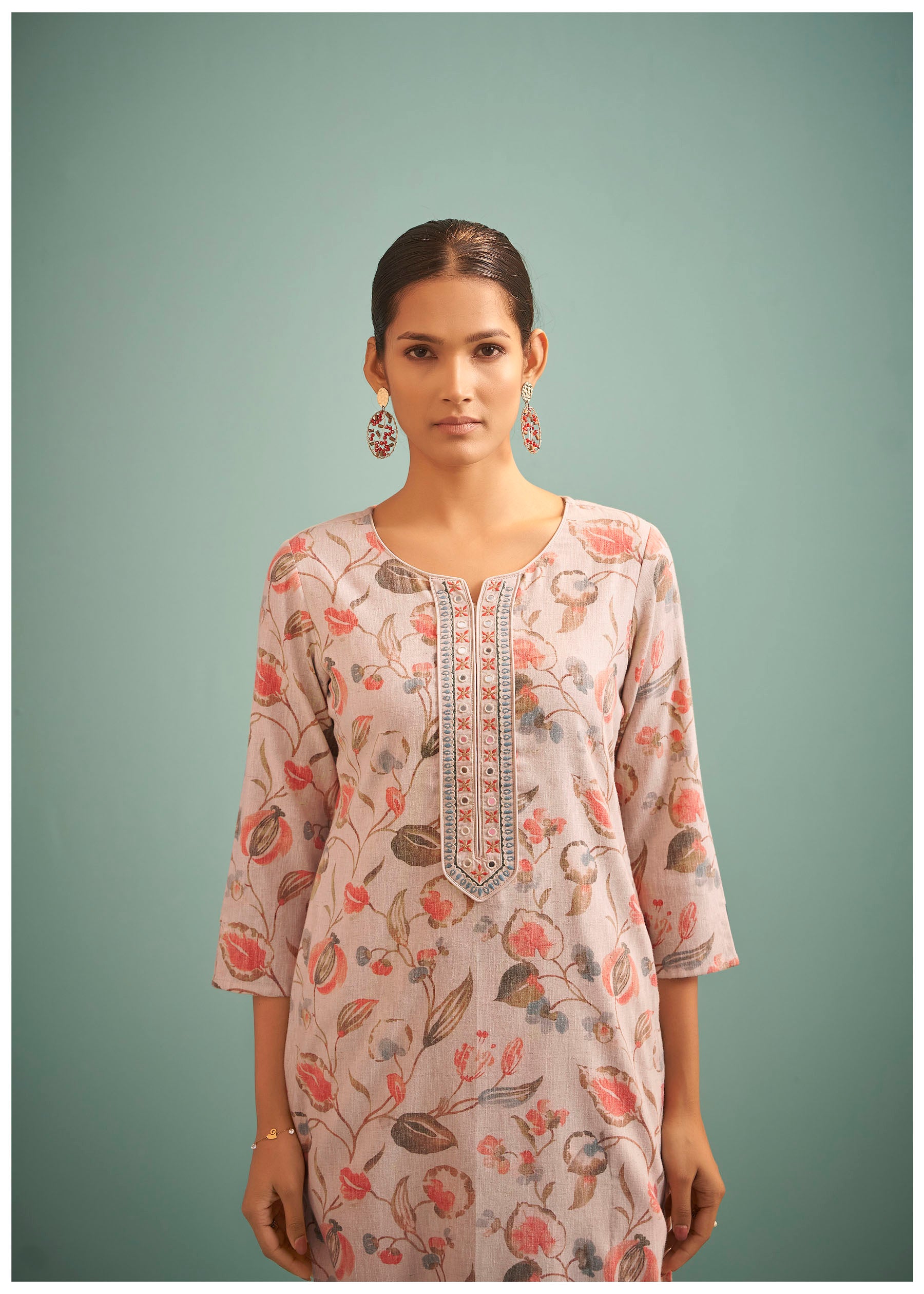 Whisperlyn Cream Linen Kurta Set