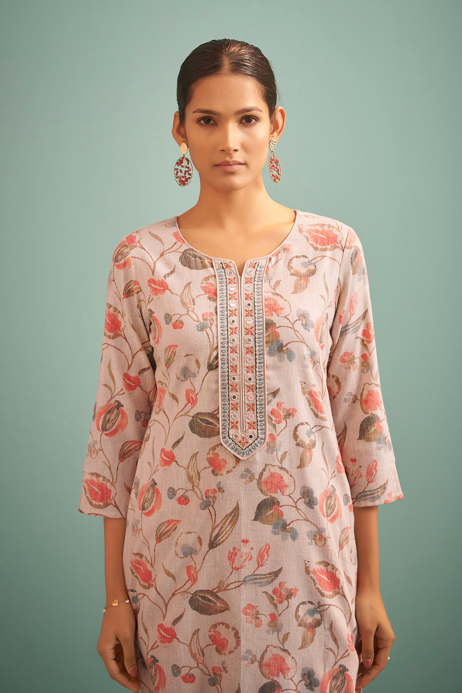 Whisperlyn Cream Linen Kurta Set
