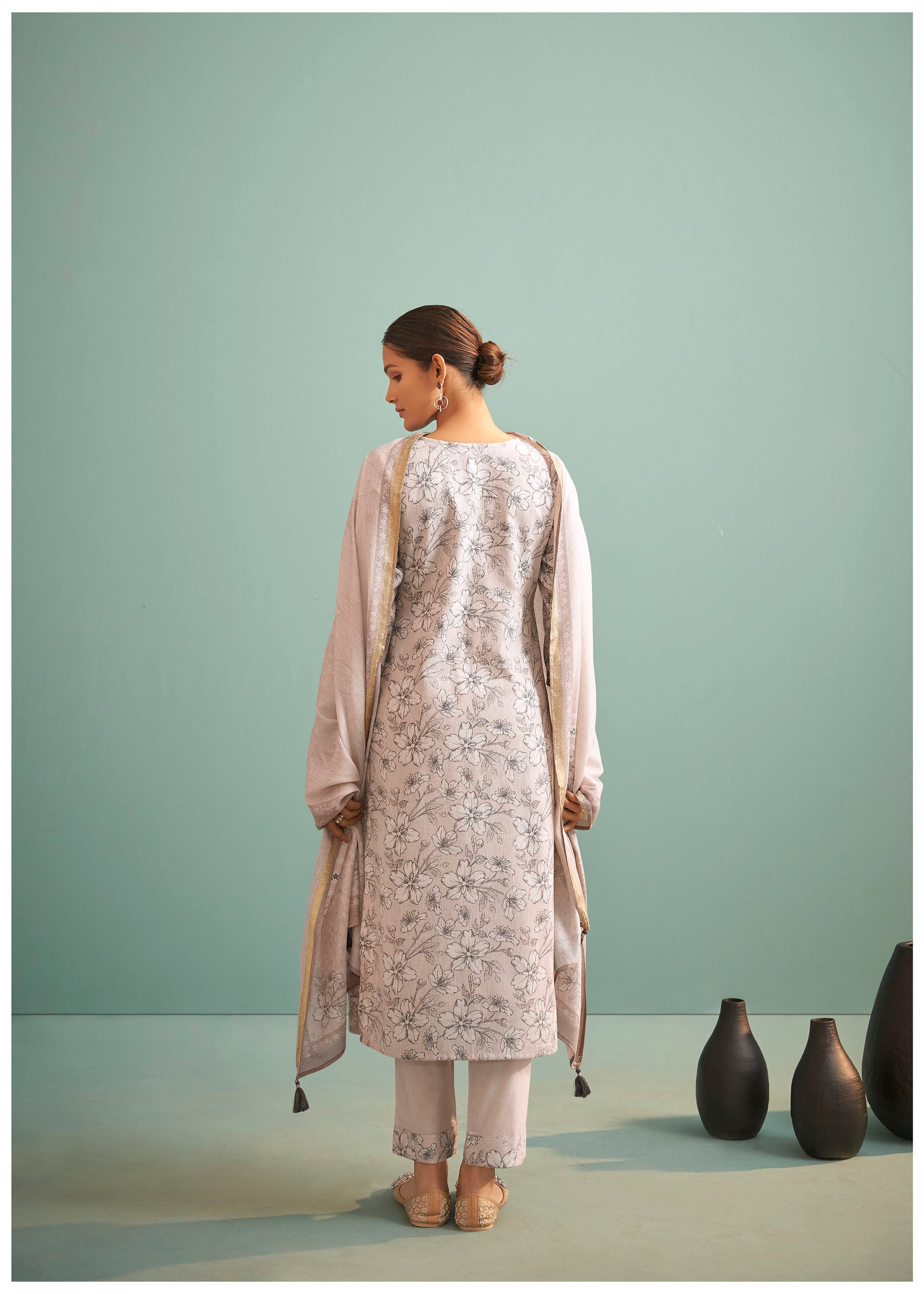 Moonveil Cream Linen Kurta Set