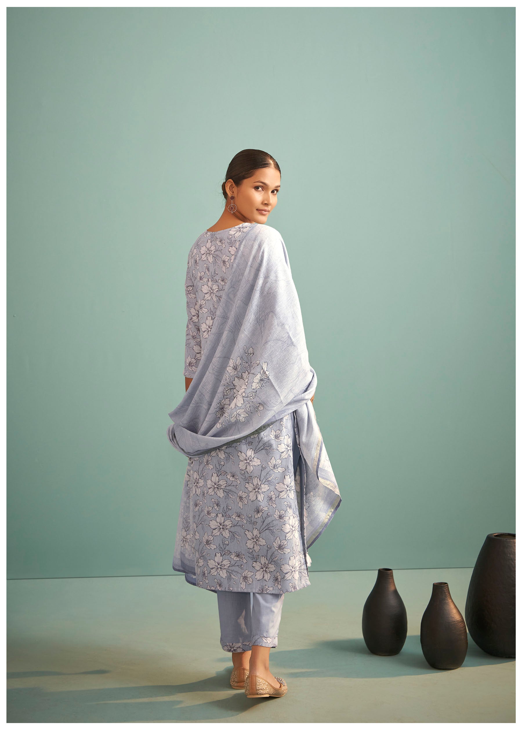 Maris Blue Digital Print Kurta Set