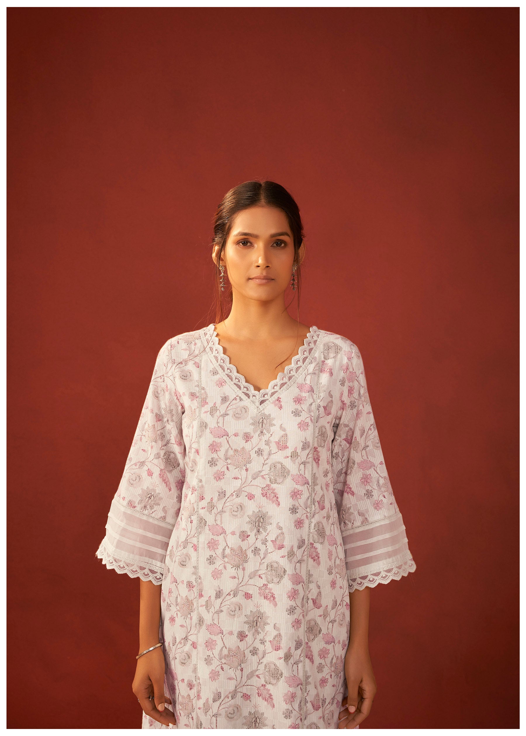 Trelise Cream Printed Cotton Kurta Set