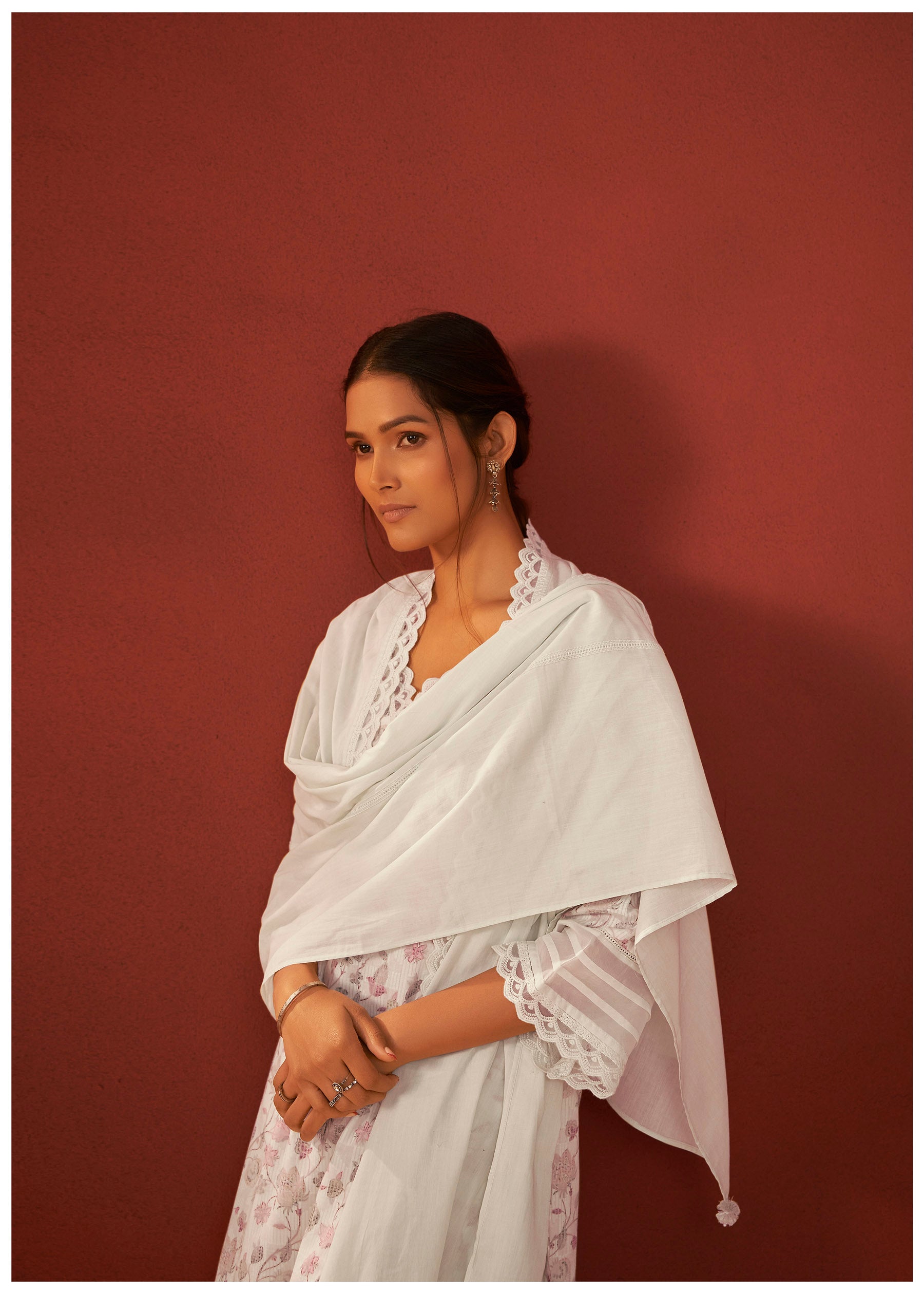 Trelise Cream Printed Cotton Kurta Set