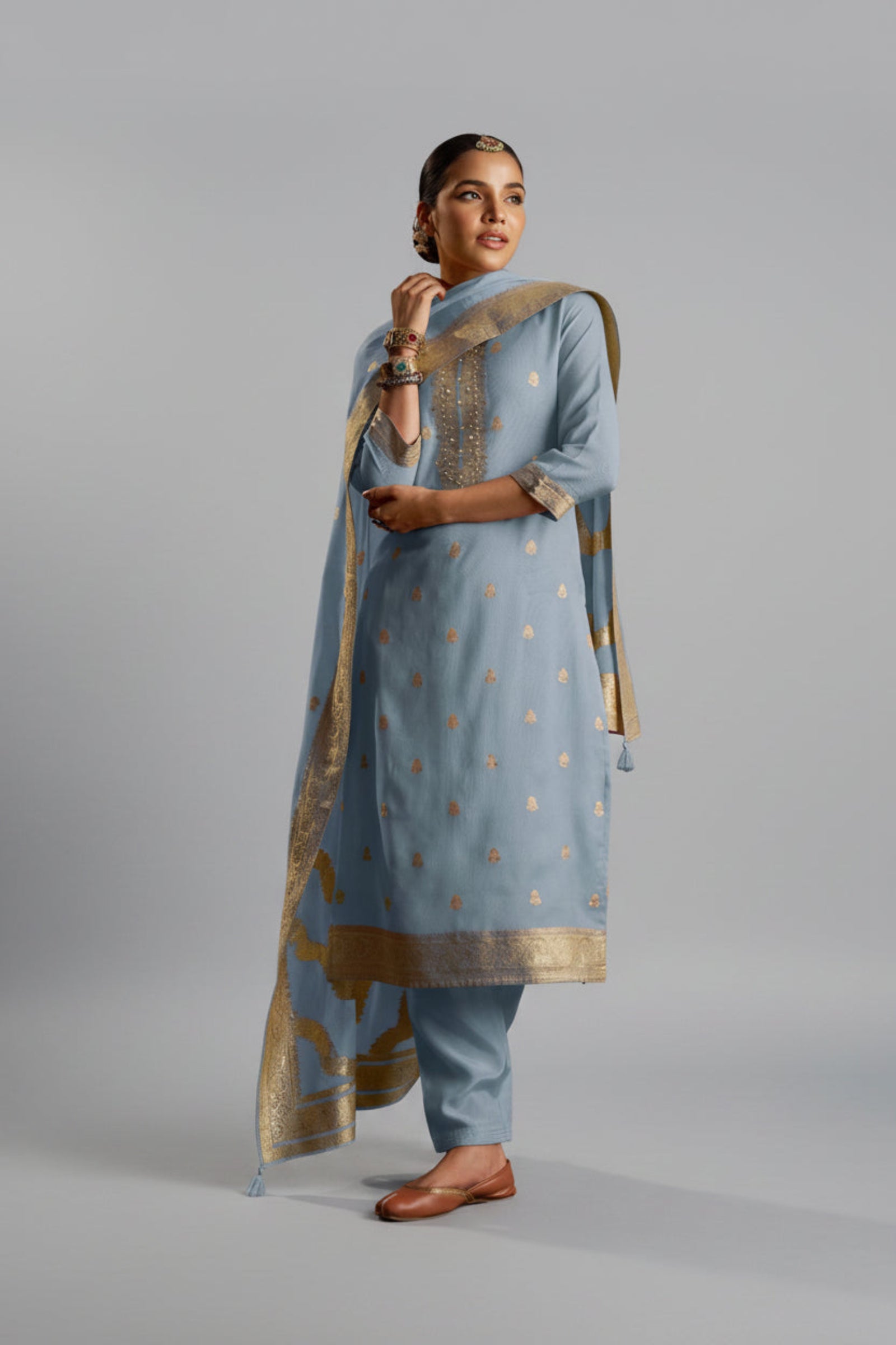 Navira Chanderi Kurta Set