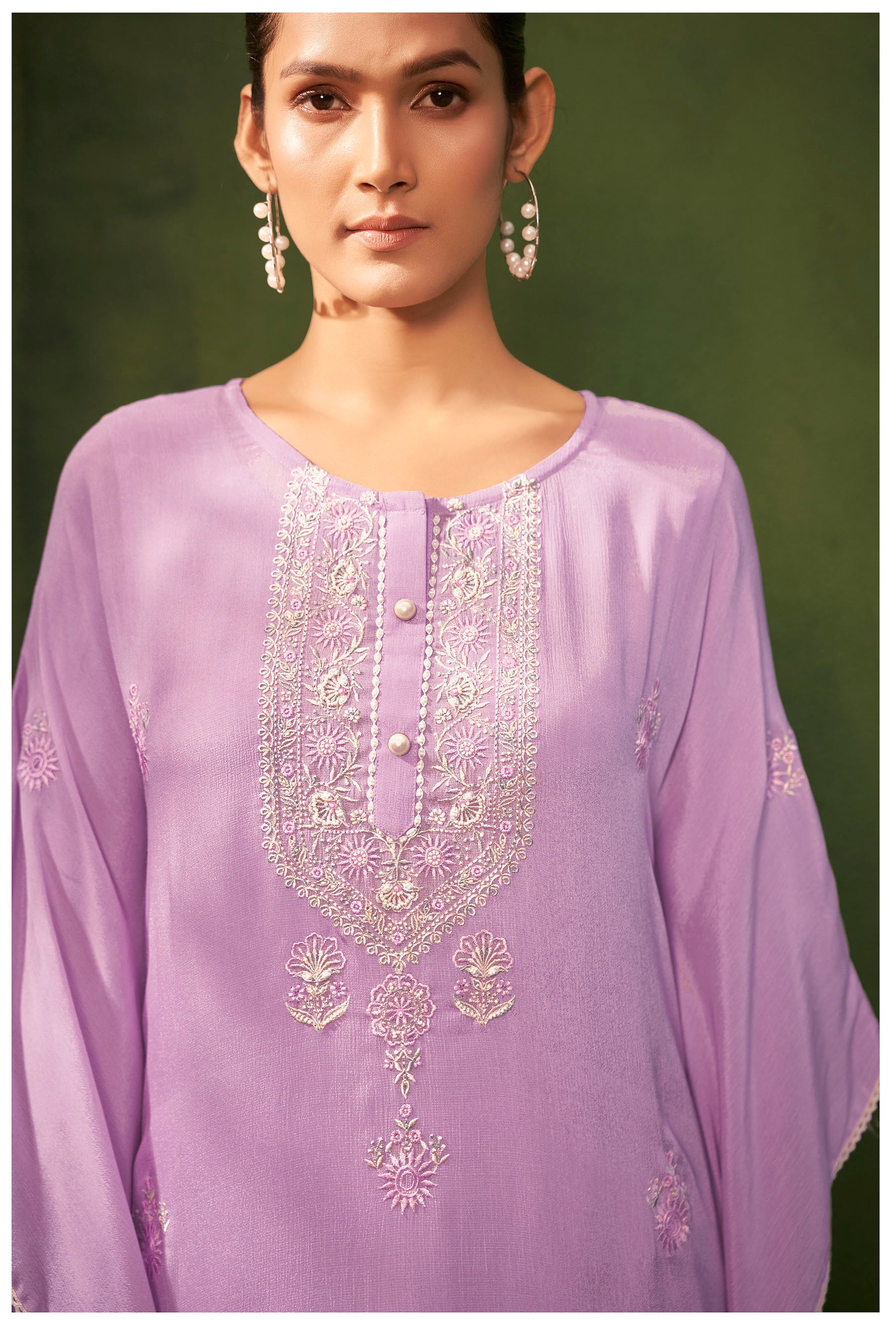 Caladriel Lavender Chinnon Embroidered Kaftan
