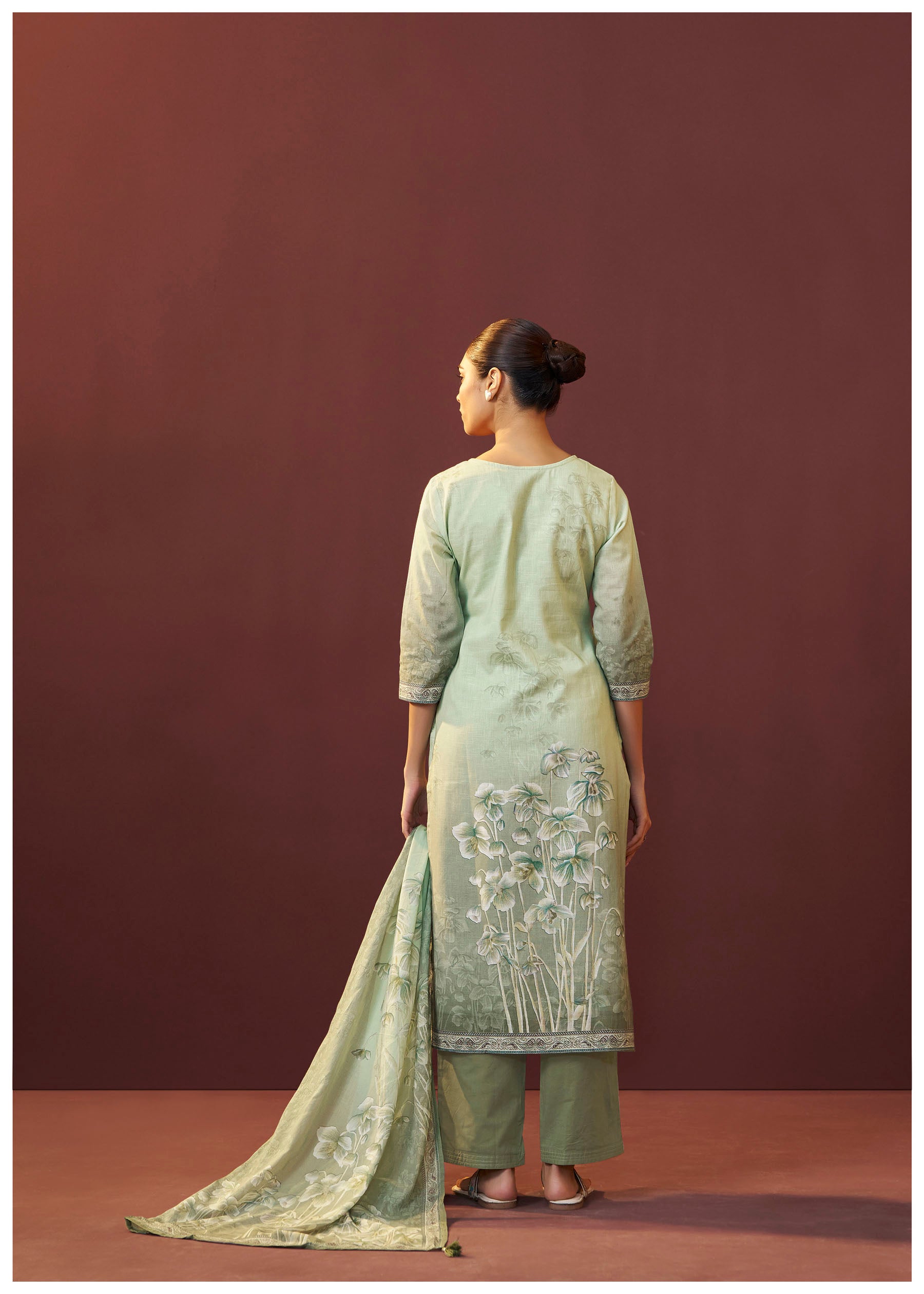 Silvara Green Digital Print Kurta Set