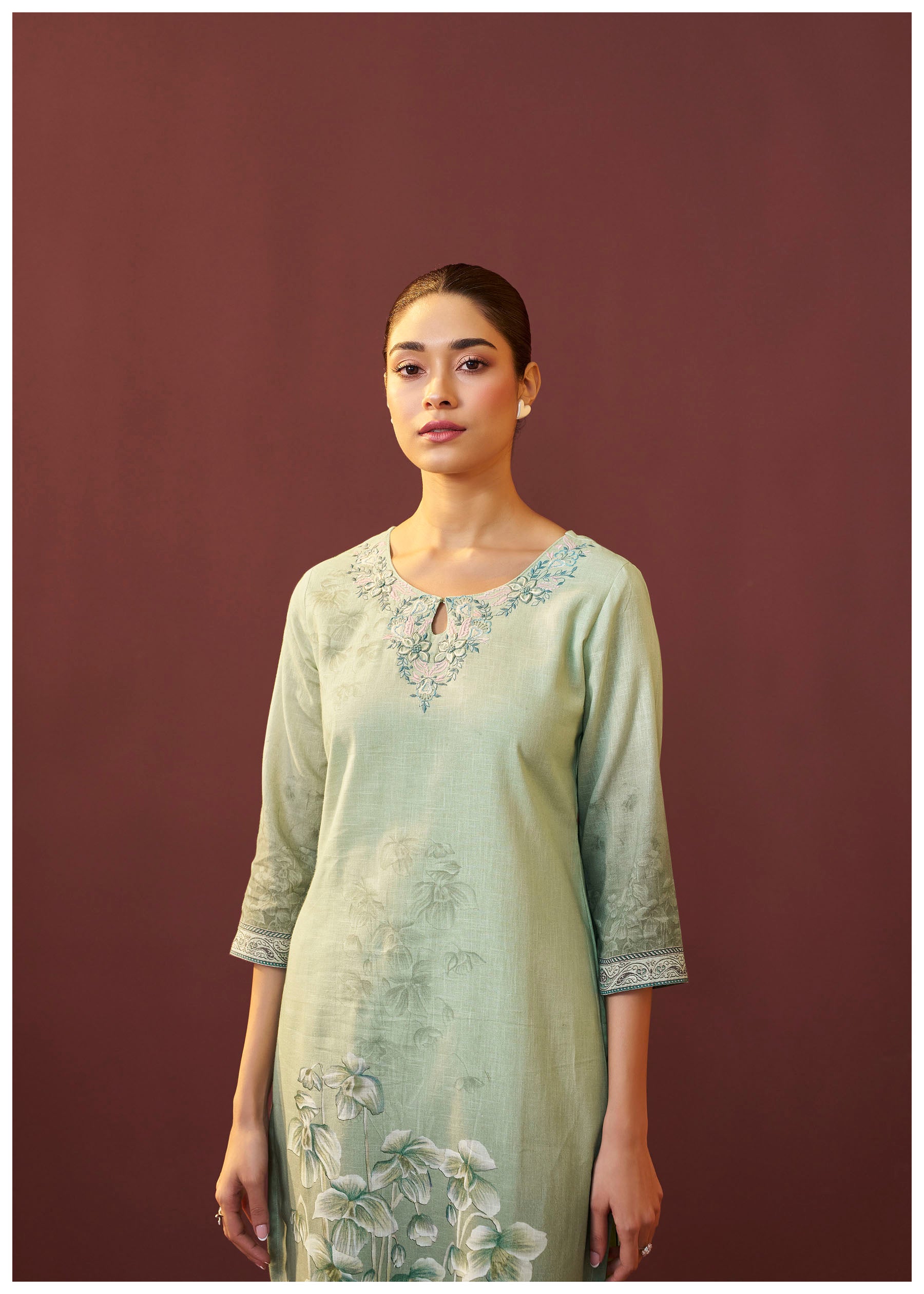 Silvara Green Digital Print Kurta Set