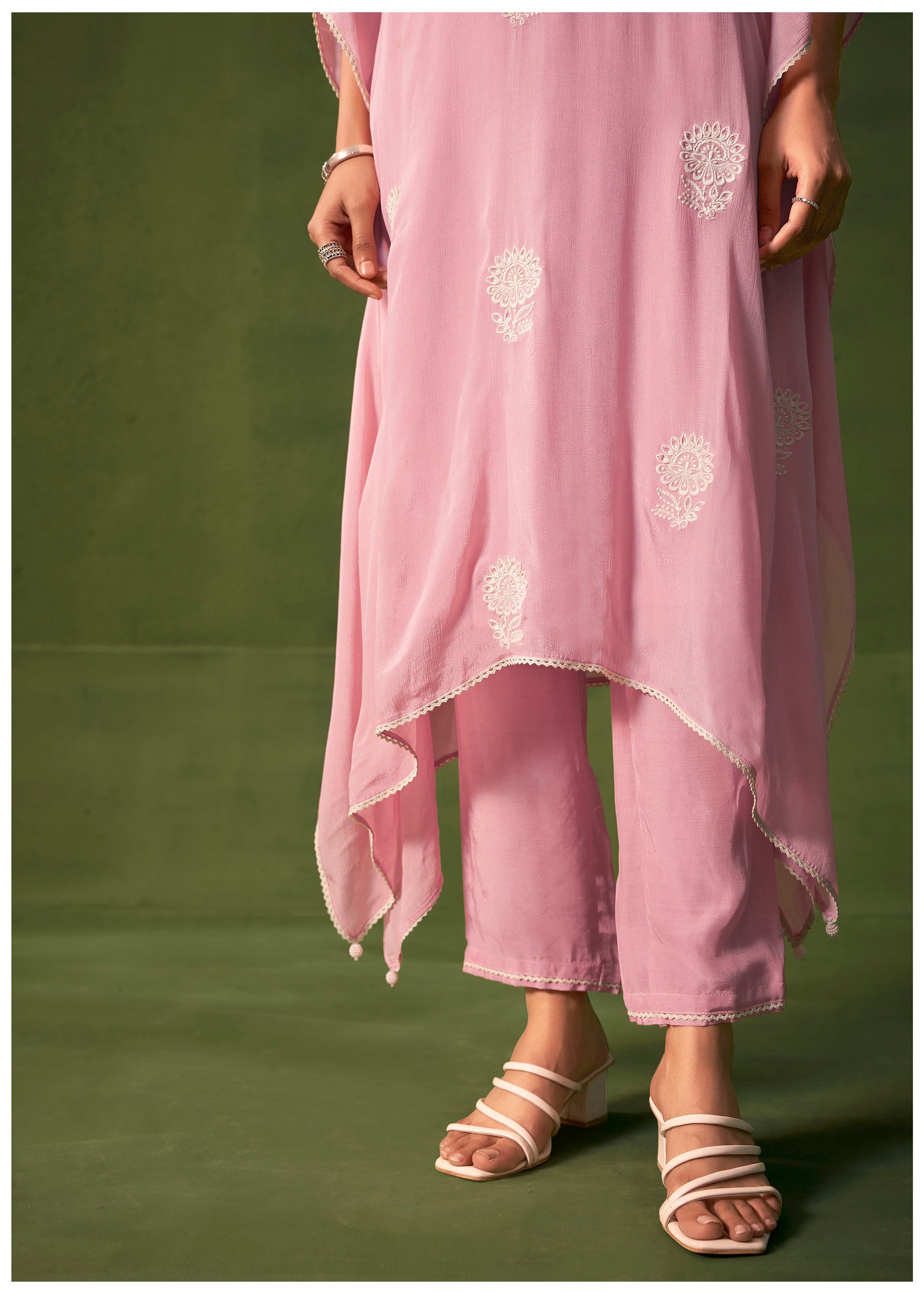 Pryselia Pink Chinnon Embroidered Kaftan