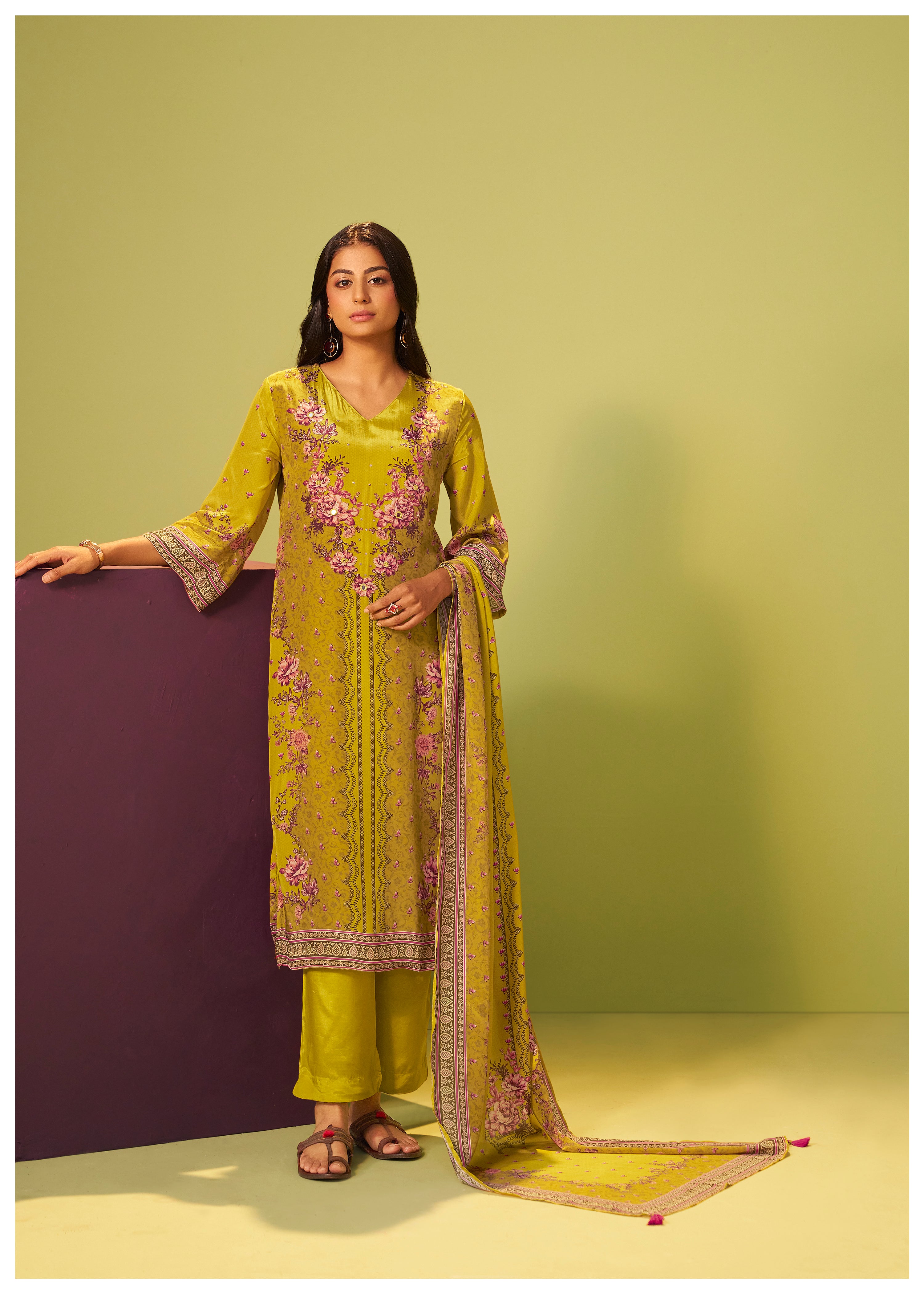 Crepe Silk Kurta Set