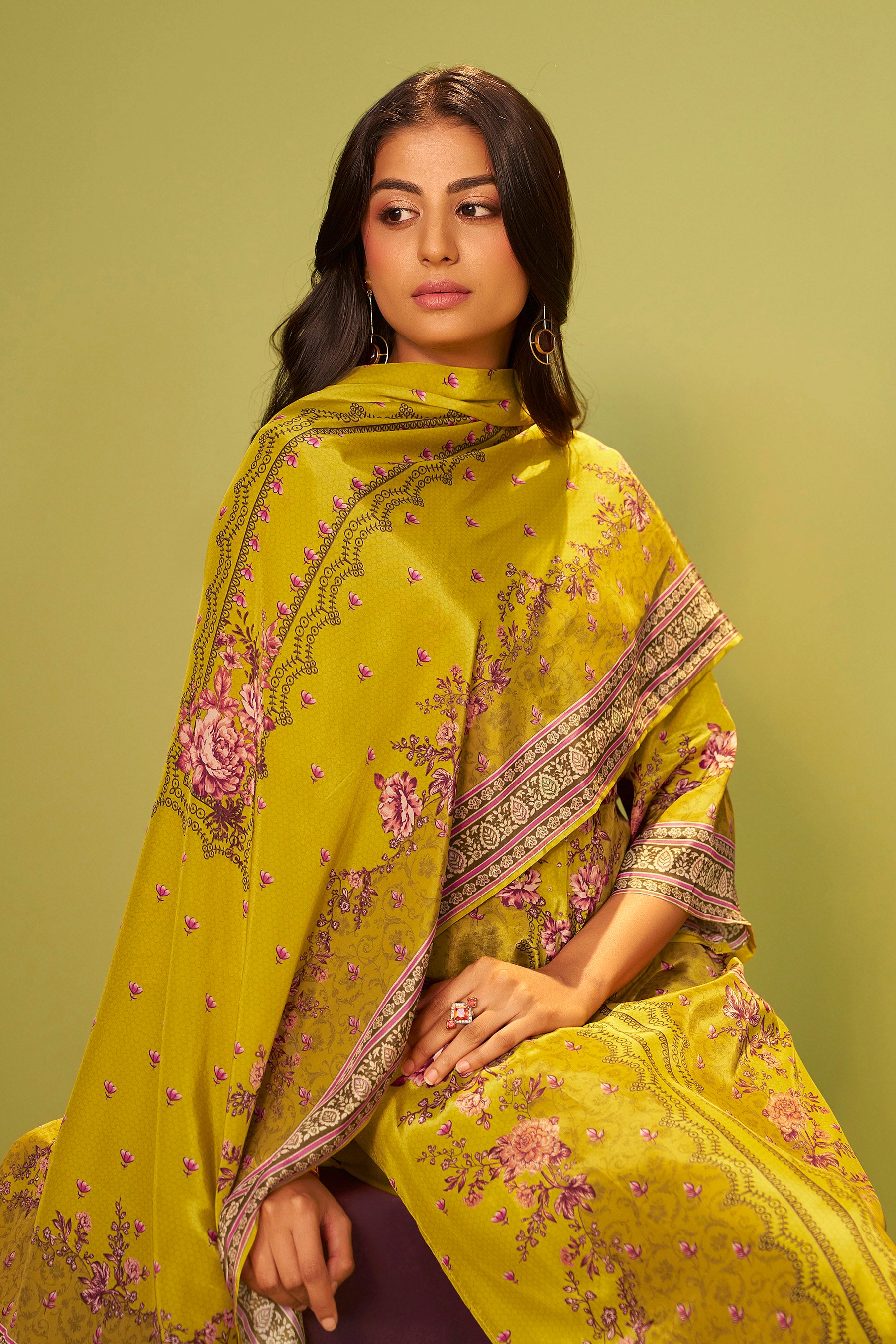 Handwork Crepe Silk Kurta Set