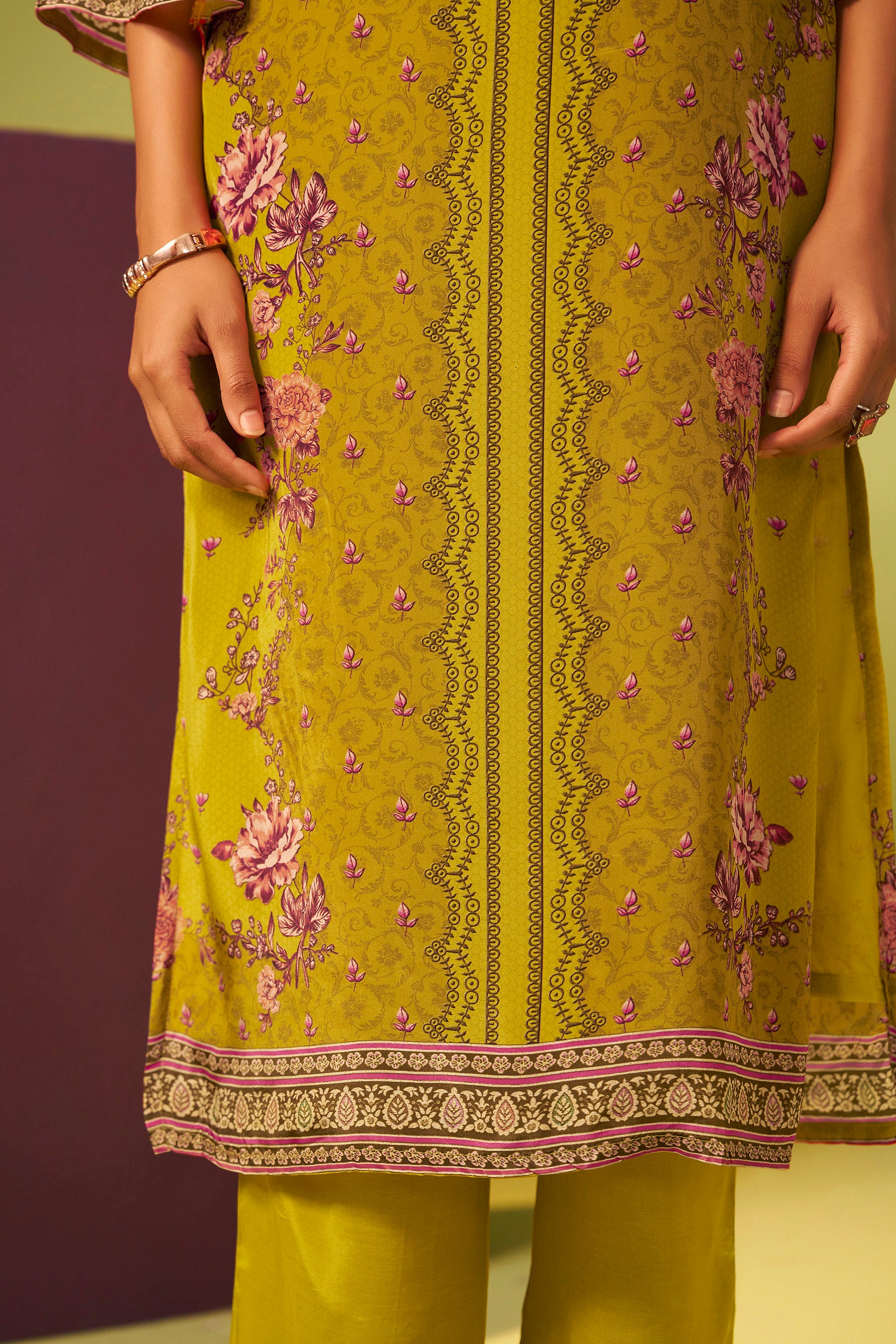 Handwork Crepe Silk Kurta Set