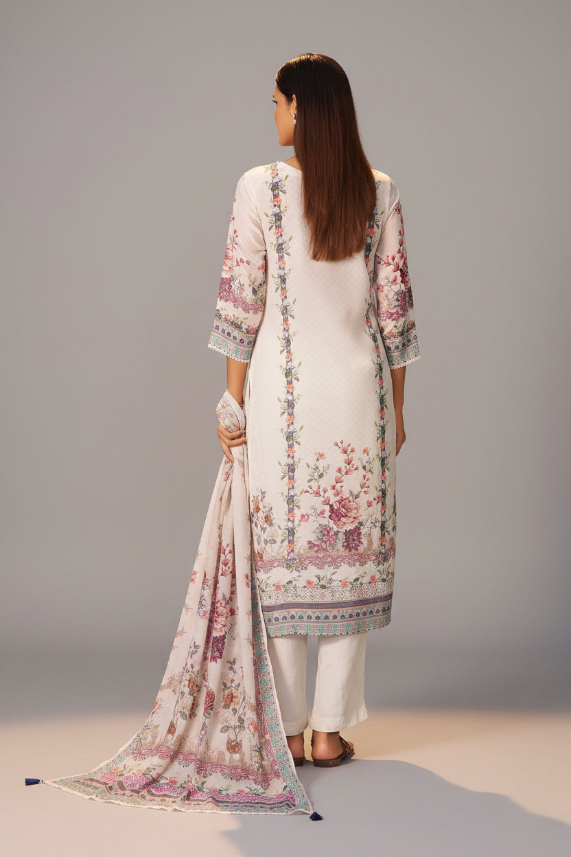 Digital Print Crepe Silk Kurta Set