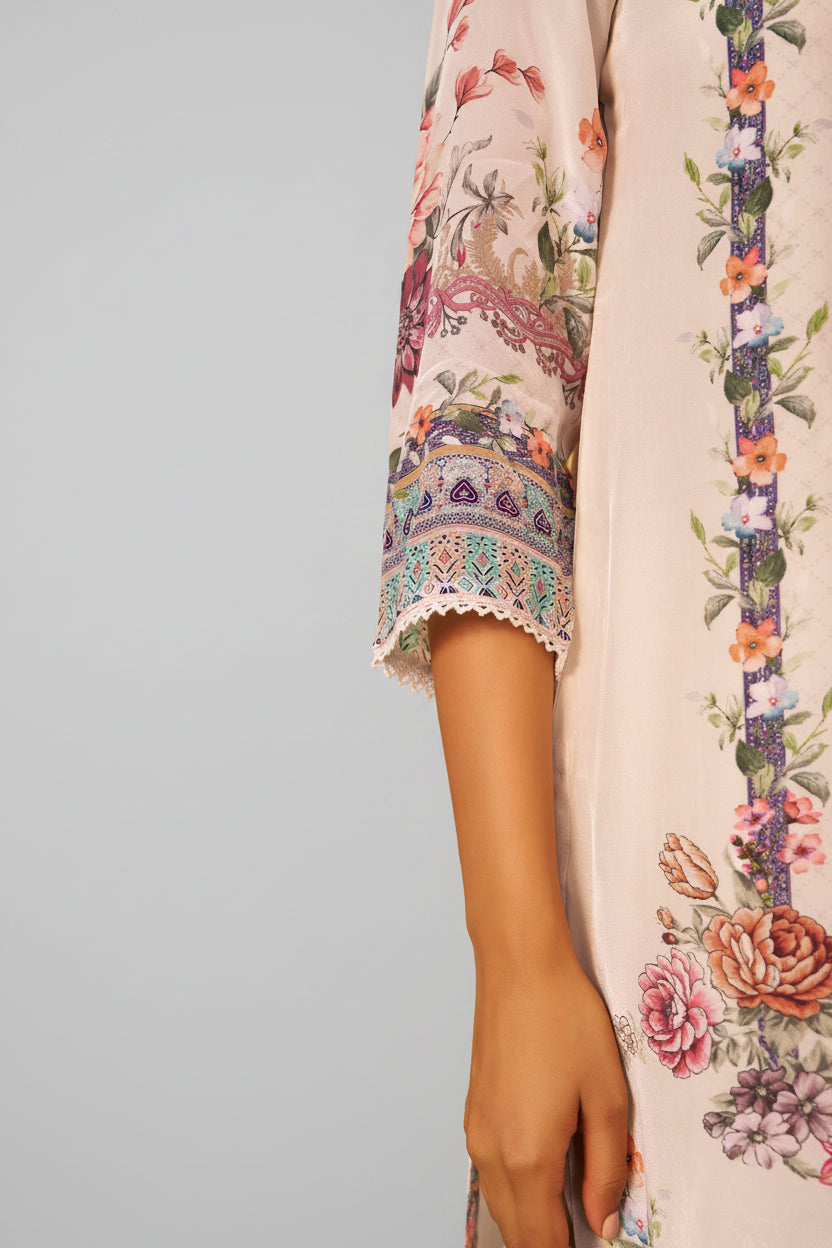 Digital Print Crepe Silk Kurta Set