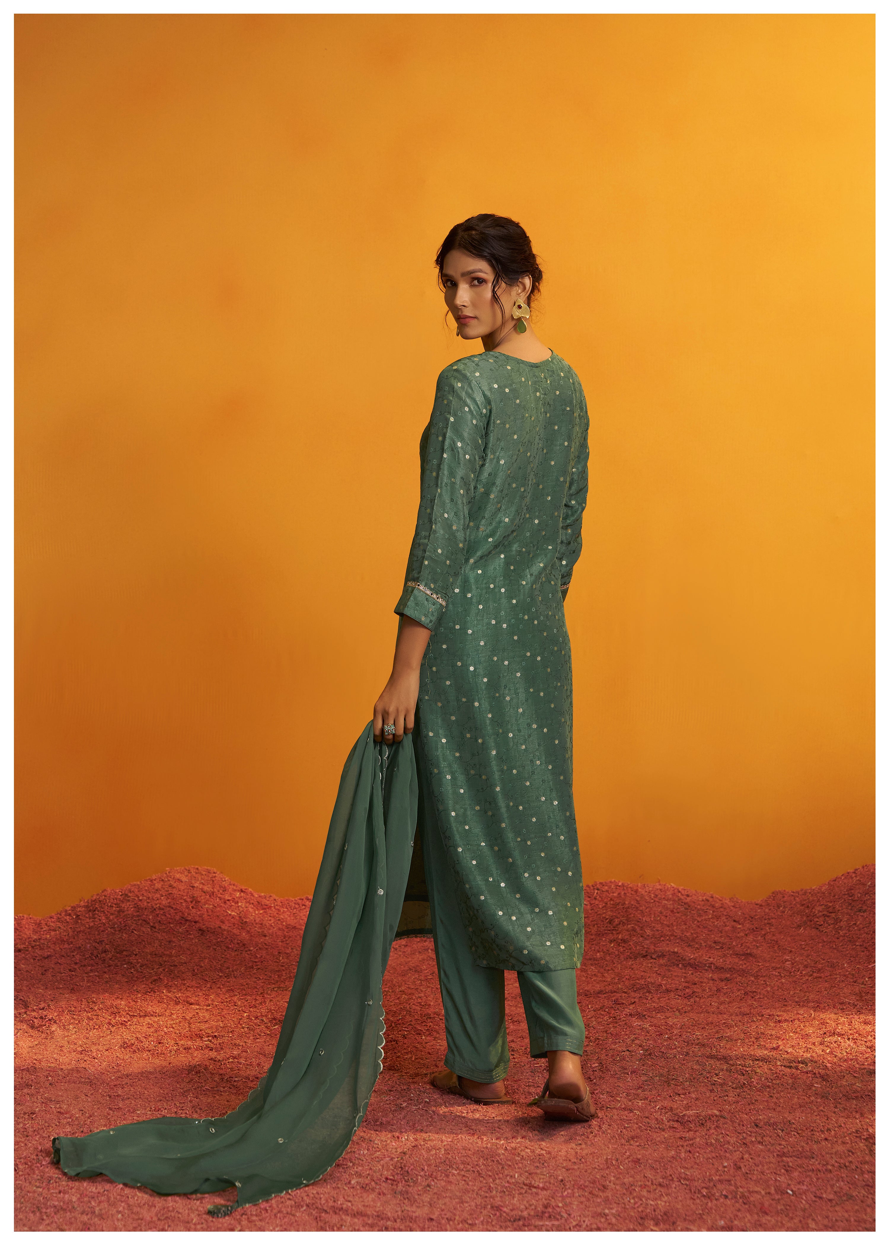 Mirror Embroidery Kurta Set