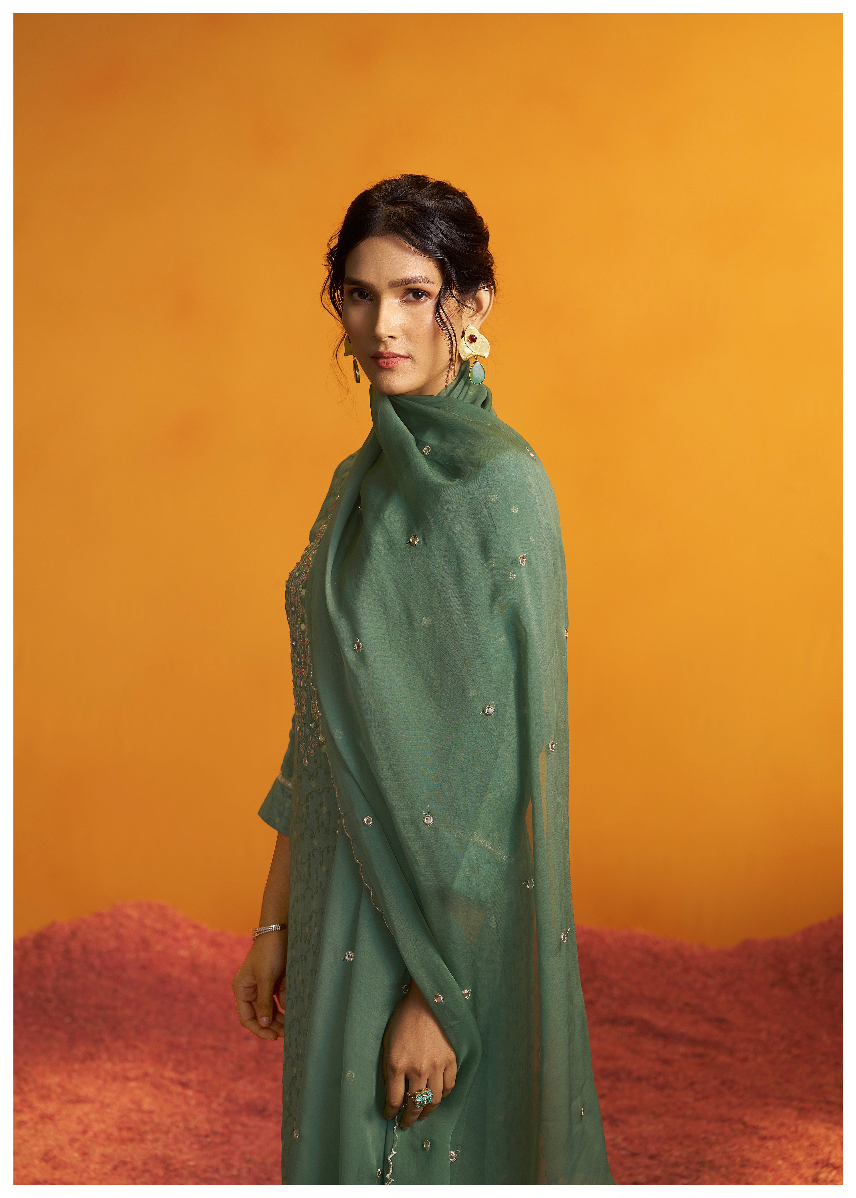 Mirror Embroidery Kurta Set