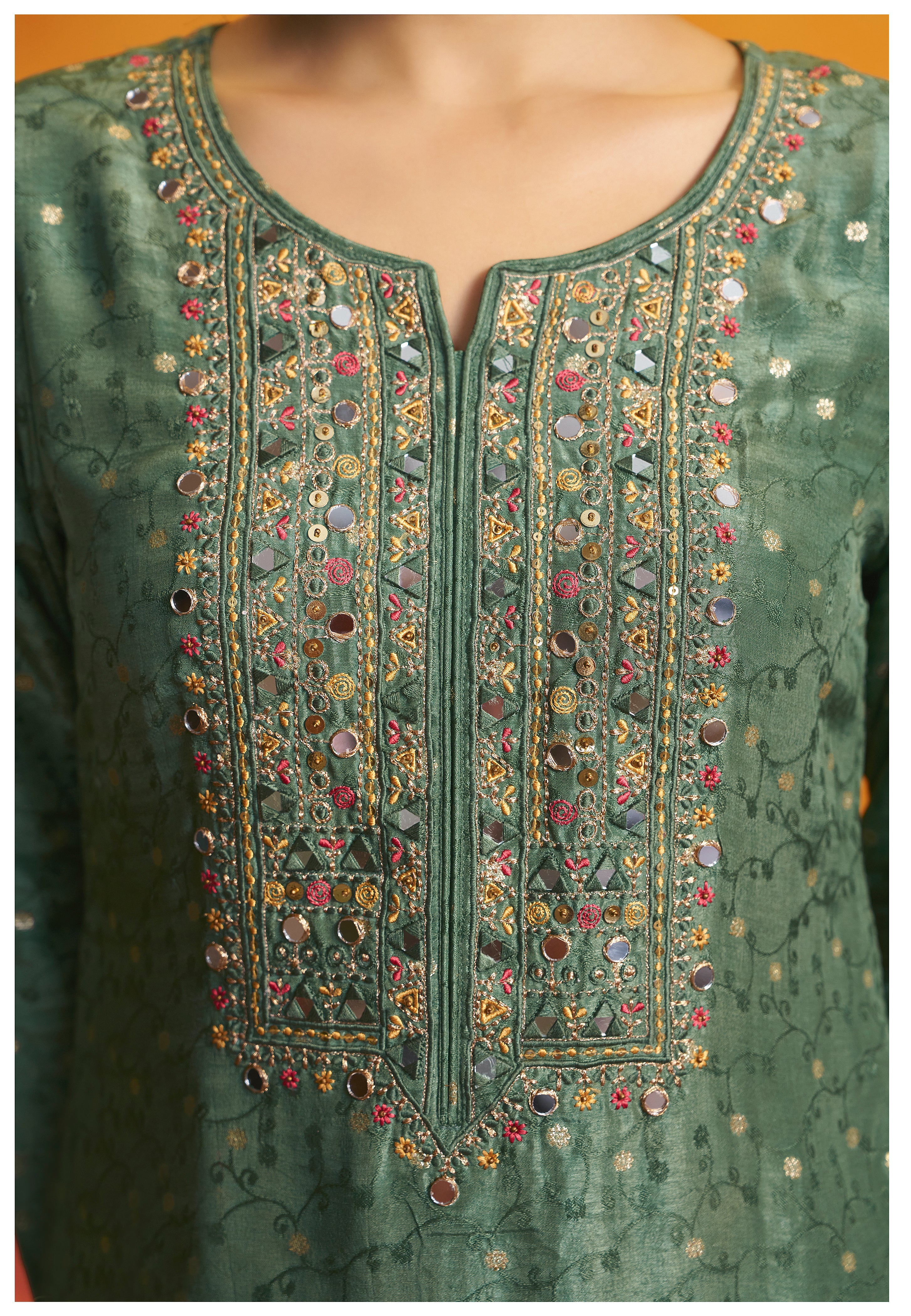 Mirror Embroidery Kurta Set