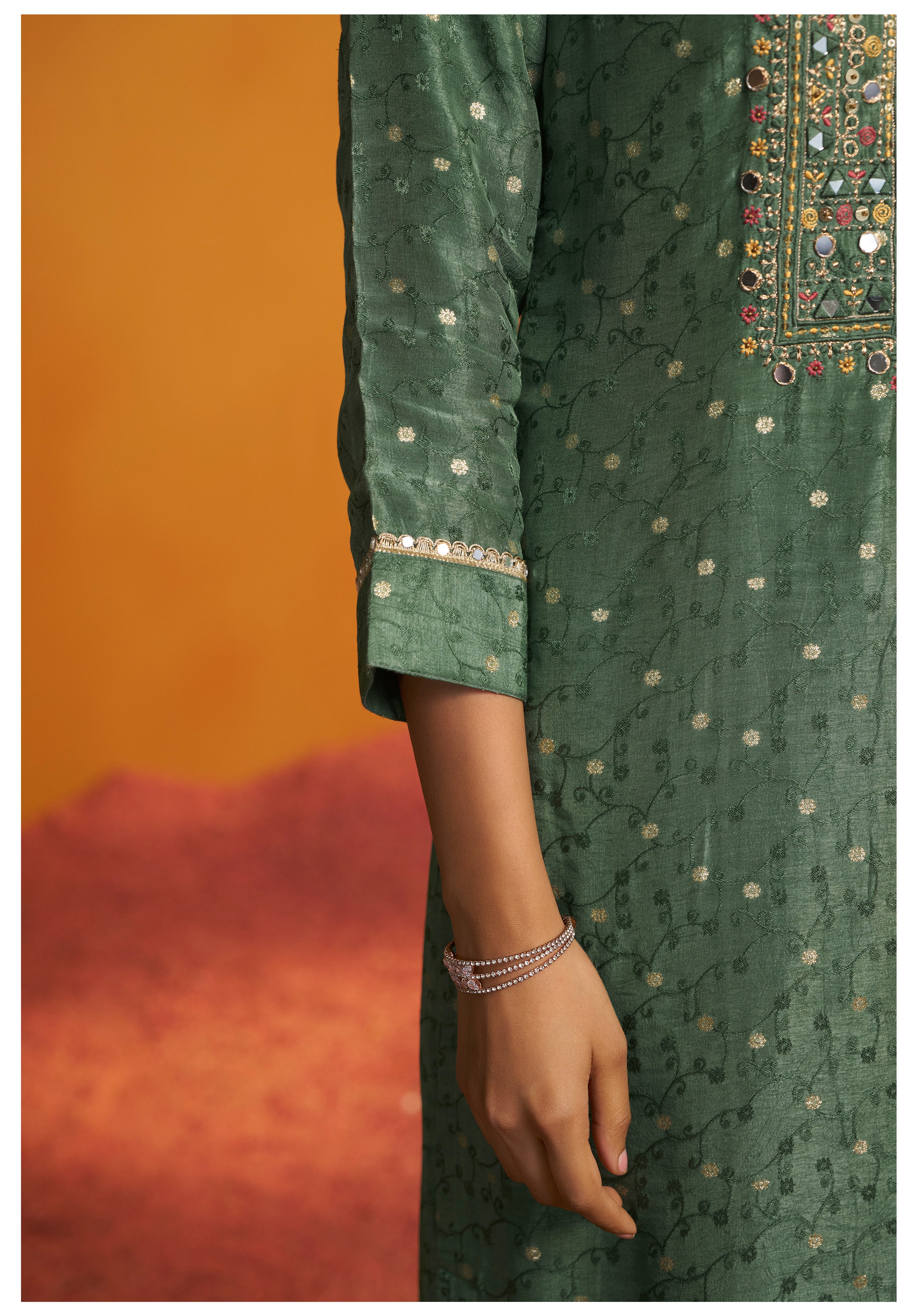 Mirror Embroidery Kurta Set