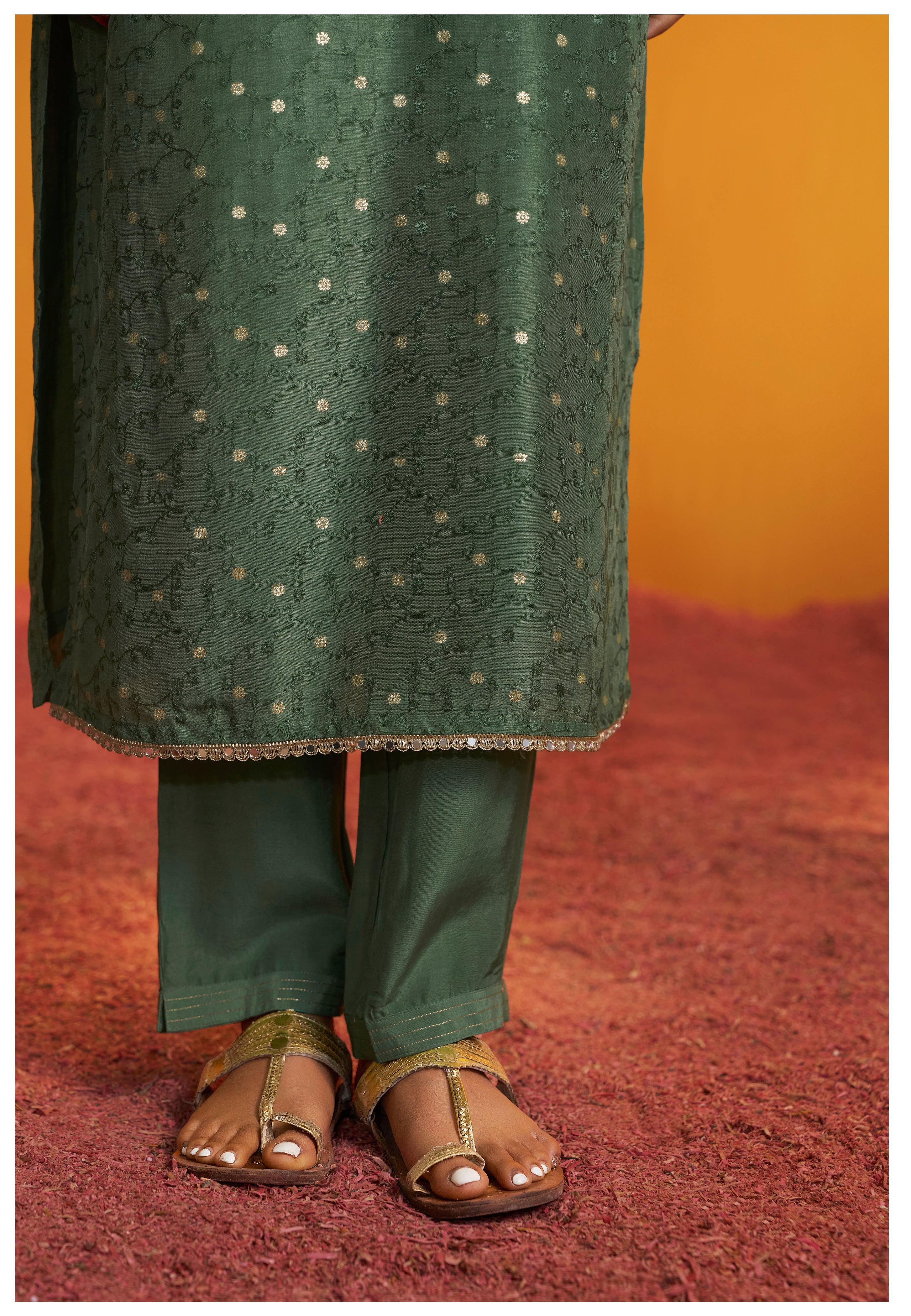 Mirror Embroidery Kurta Set