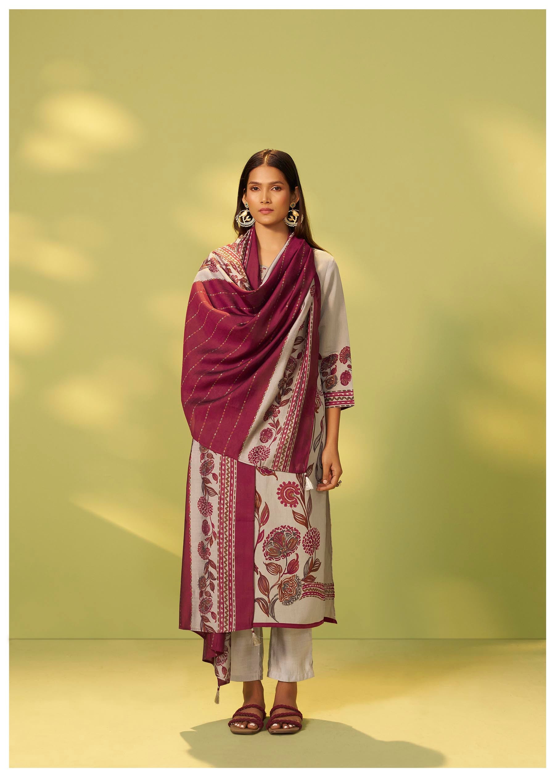 Rauch Grey Silk Kurta Set