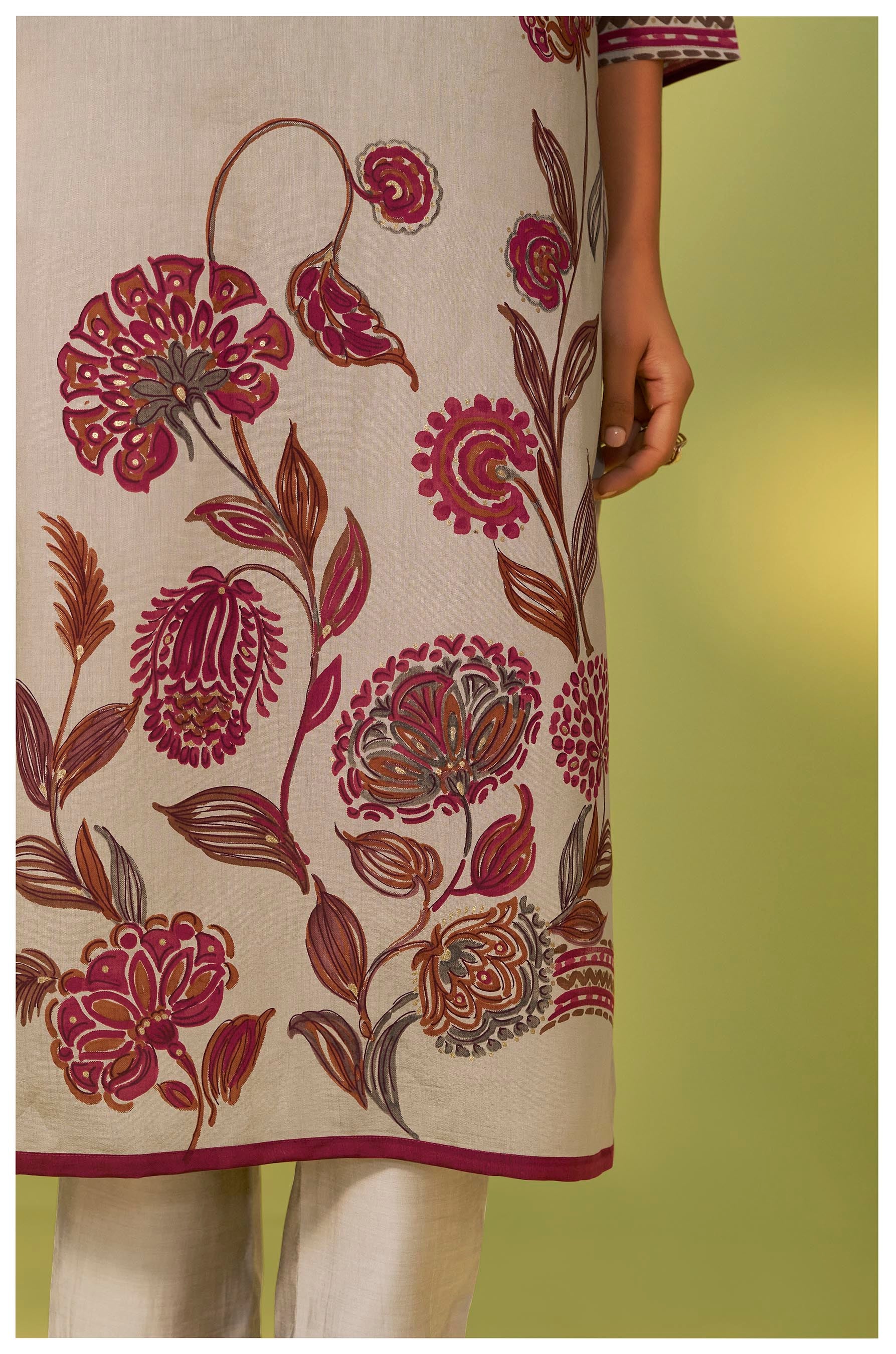 Rauch Grey Silk Kurta Set